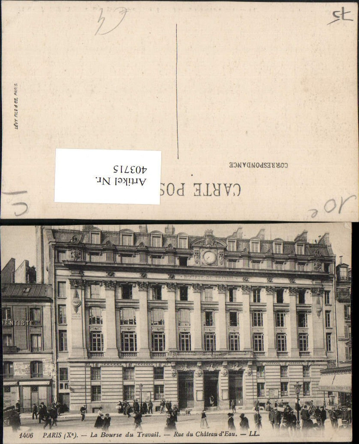 403715,Ile-de-France Paris Rue du Chateau-d'Eau La Bourse du Travail Börse Gebäude