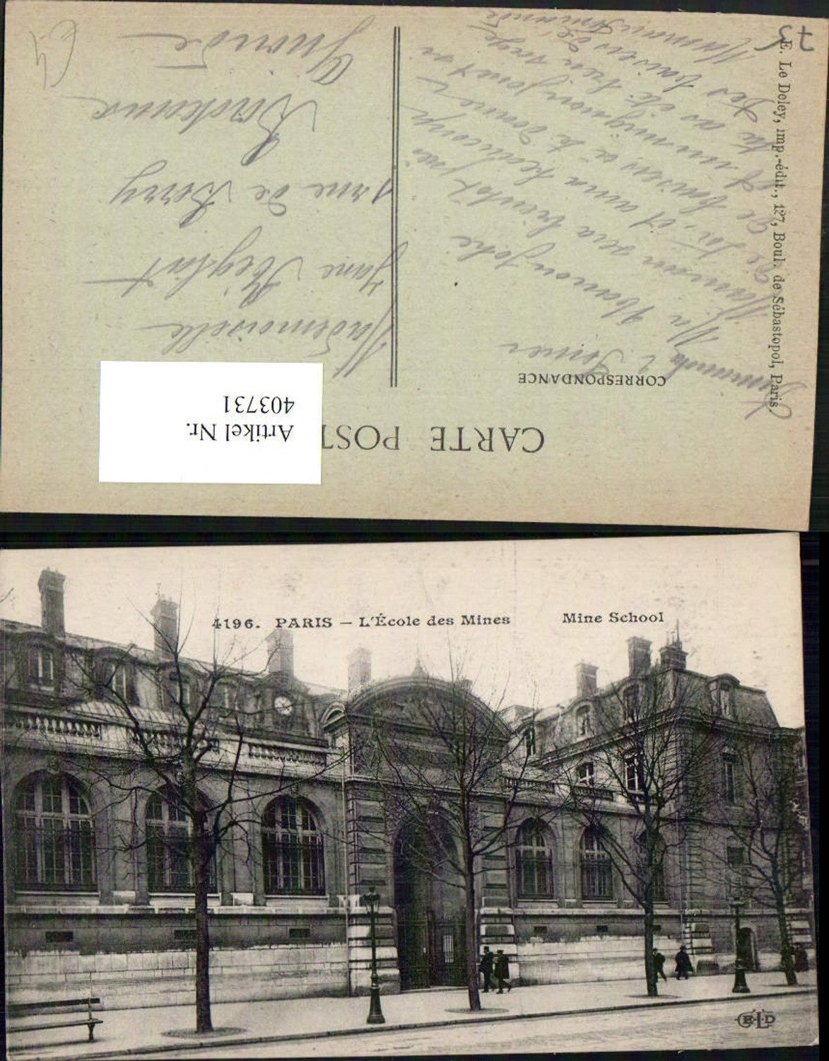 403731,Ile-de-France Paris L'Ecole des Mines Schule Gebäude