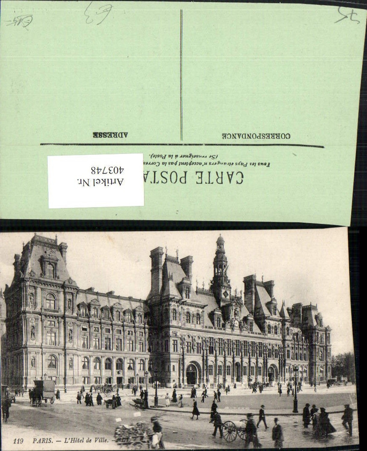 403748,Ile-de-France Paris L'Hotel de Ville Rathaus Gebäude