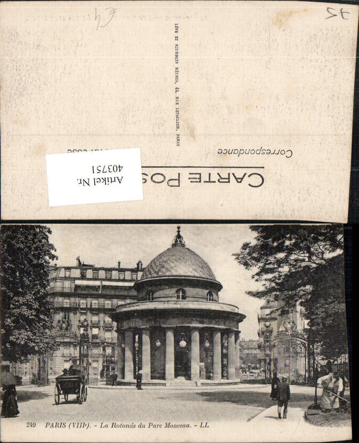 403751,Ile-de-France Paris La Rotonde du Parc Monceau Park Säulen