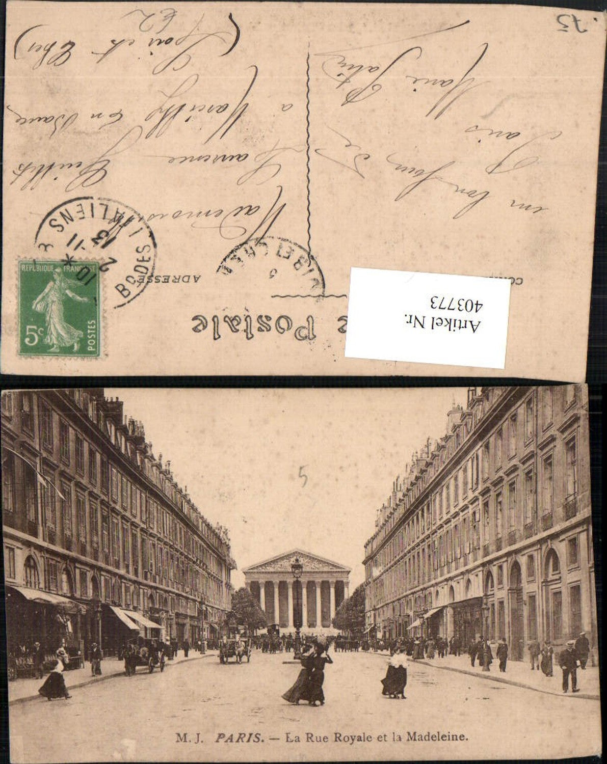 403773,Ile-de-France Paris La Rue Royale et la Madeleine Straßenansicht Kirche