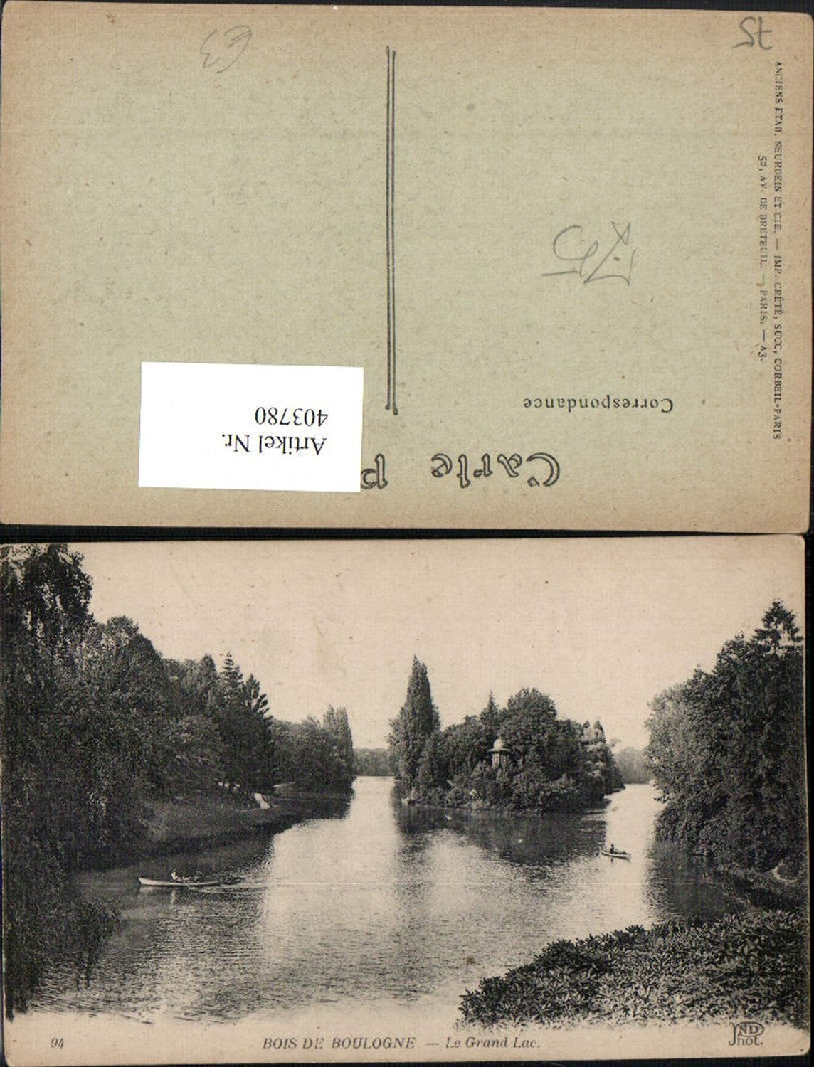 403780,Ile-de-France Paris Bois de Boulogne Le Grand Lac Park Teich