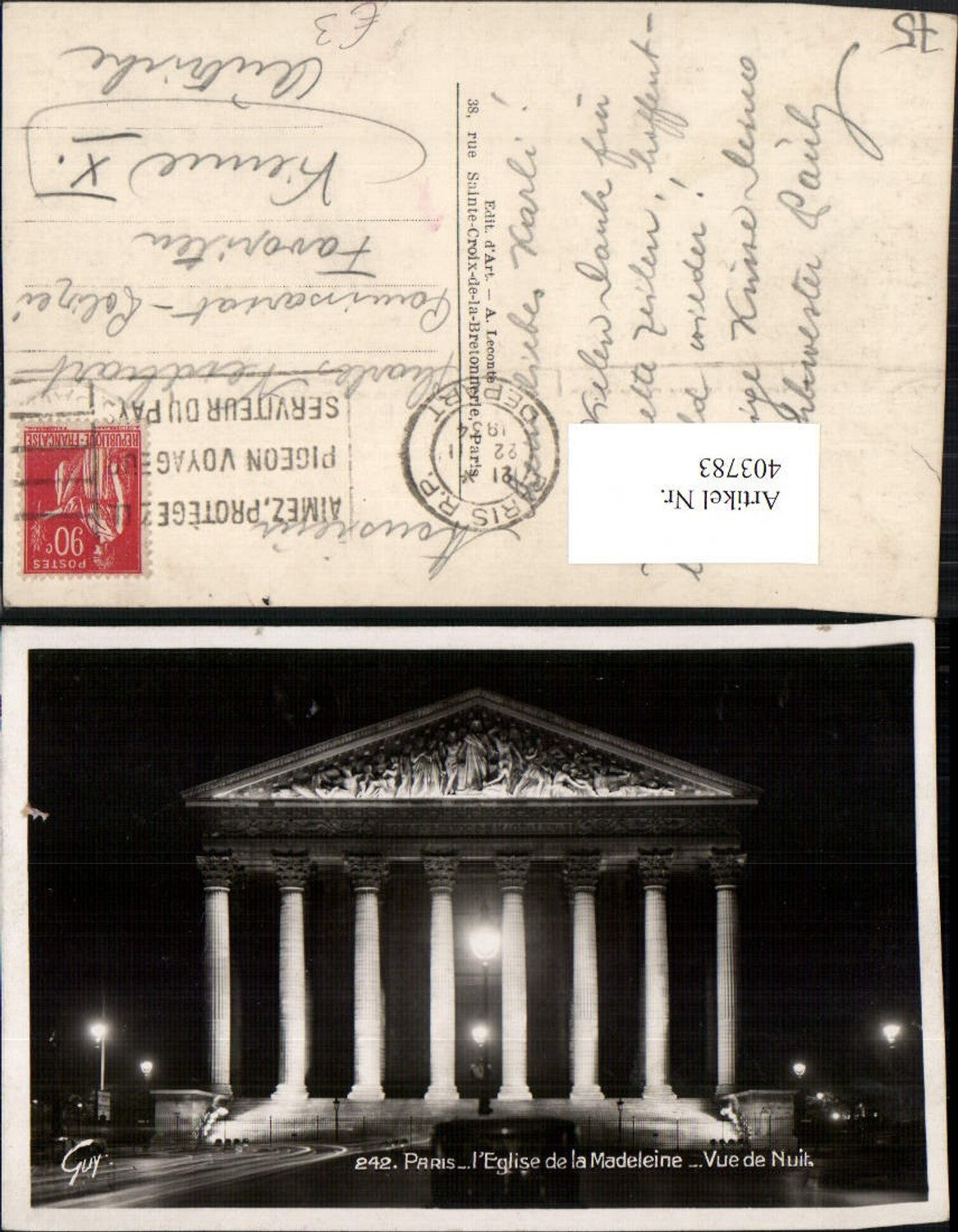 403783,Ile-de-France Paris L'Eglise de la Madeleine Kirche Säulen