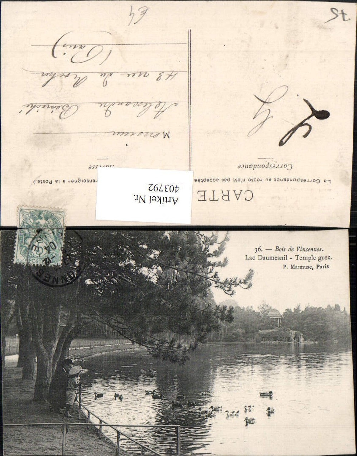403792,Ile-de-France Paris Bois de Vincennes Lac Daumesnil See Enten