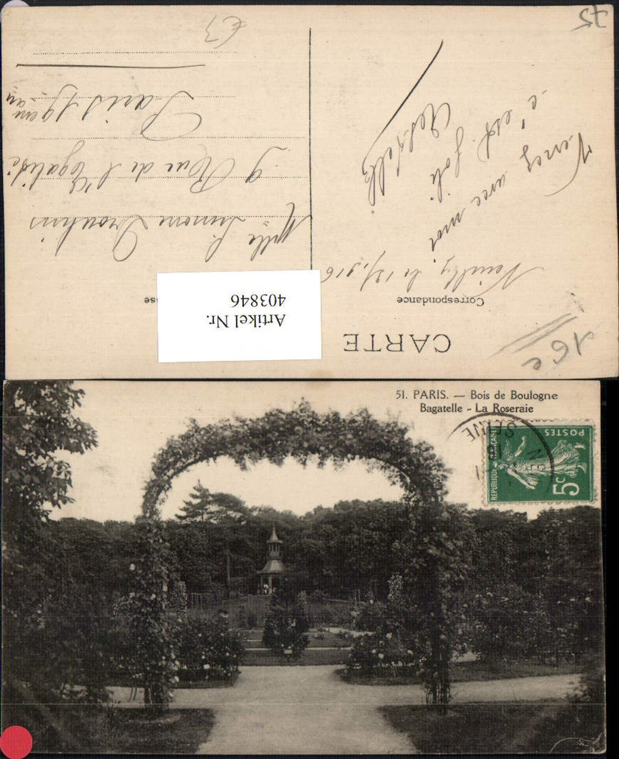 403846,Ile-de-France Paris Bois de Boulogne Bagatelle La Roseraie Rosengarten