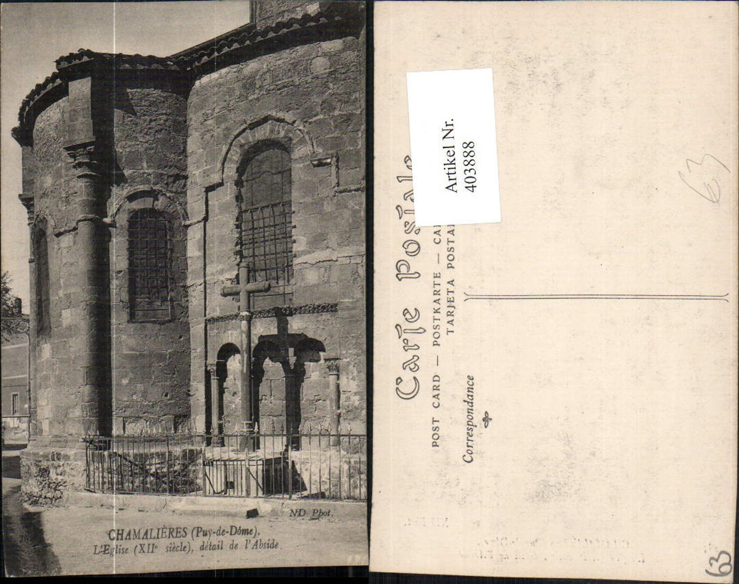 403888,Auvergne Puy-de-Dome Chamalieres L'Eglise Kirche