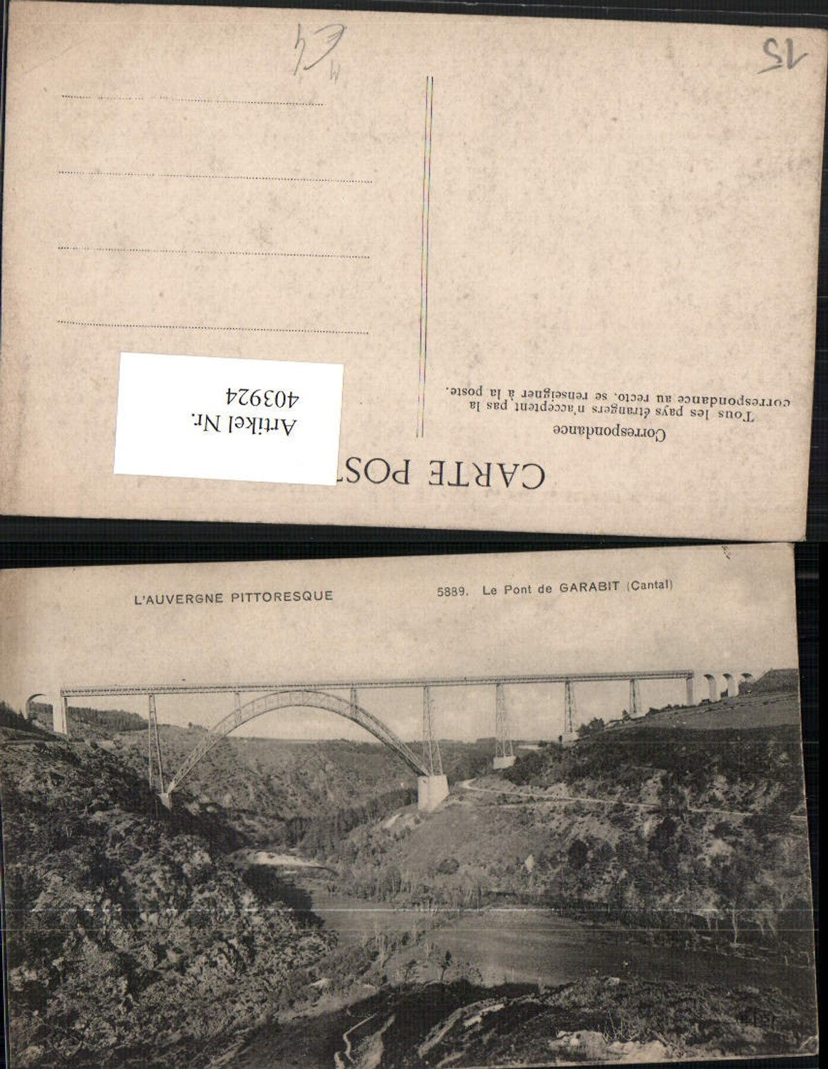 403924,Auvergne Cantal Le Pont de Garabit Brücke