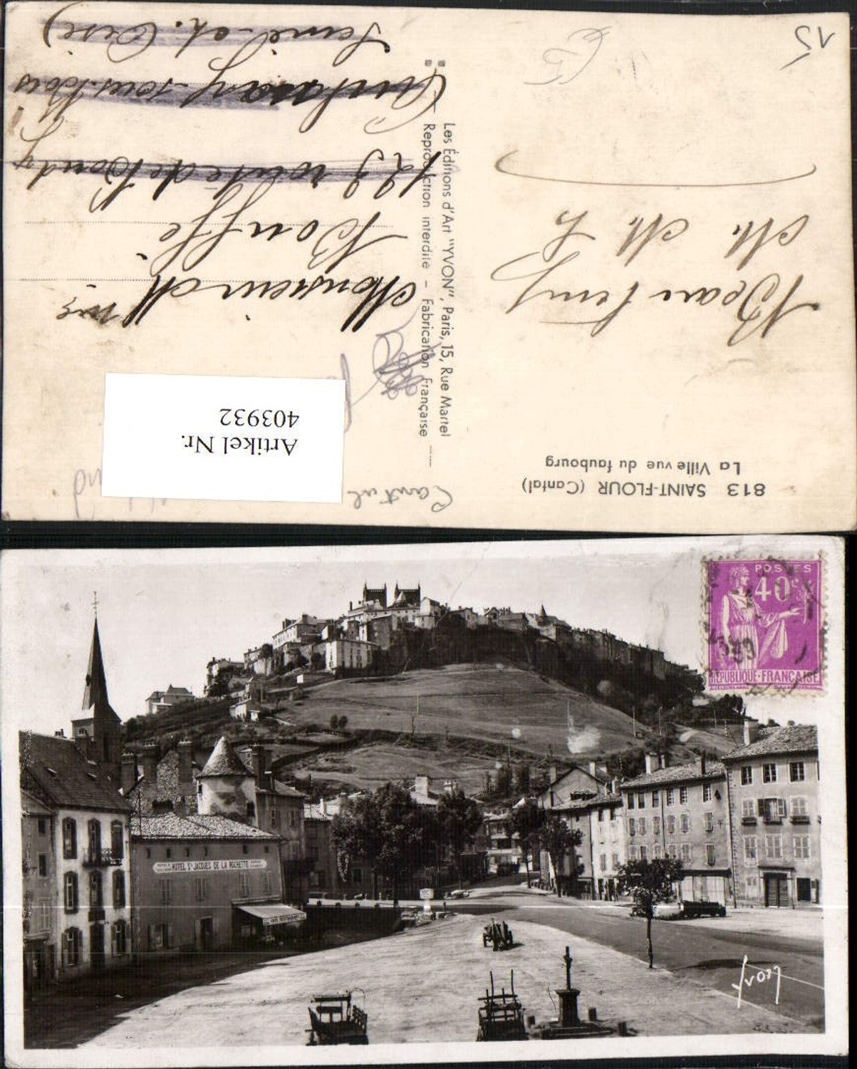 403932,Auvergne Cantal Saint-Flour La Ville vue du faubourg Teilansicht