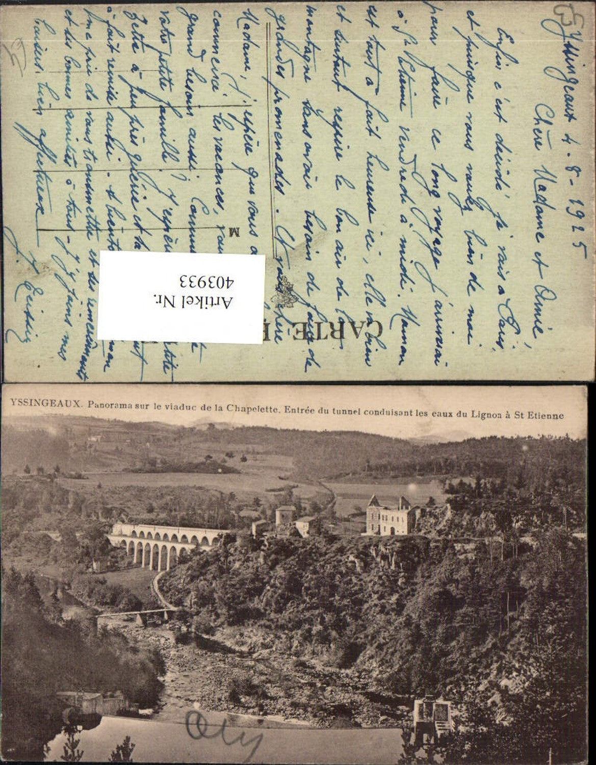 403933,Auvergne Haute-Loire Yssingeaux Panorama sur le viaduc de la Chapelette Viadukt