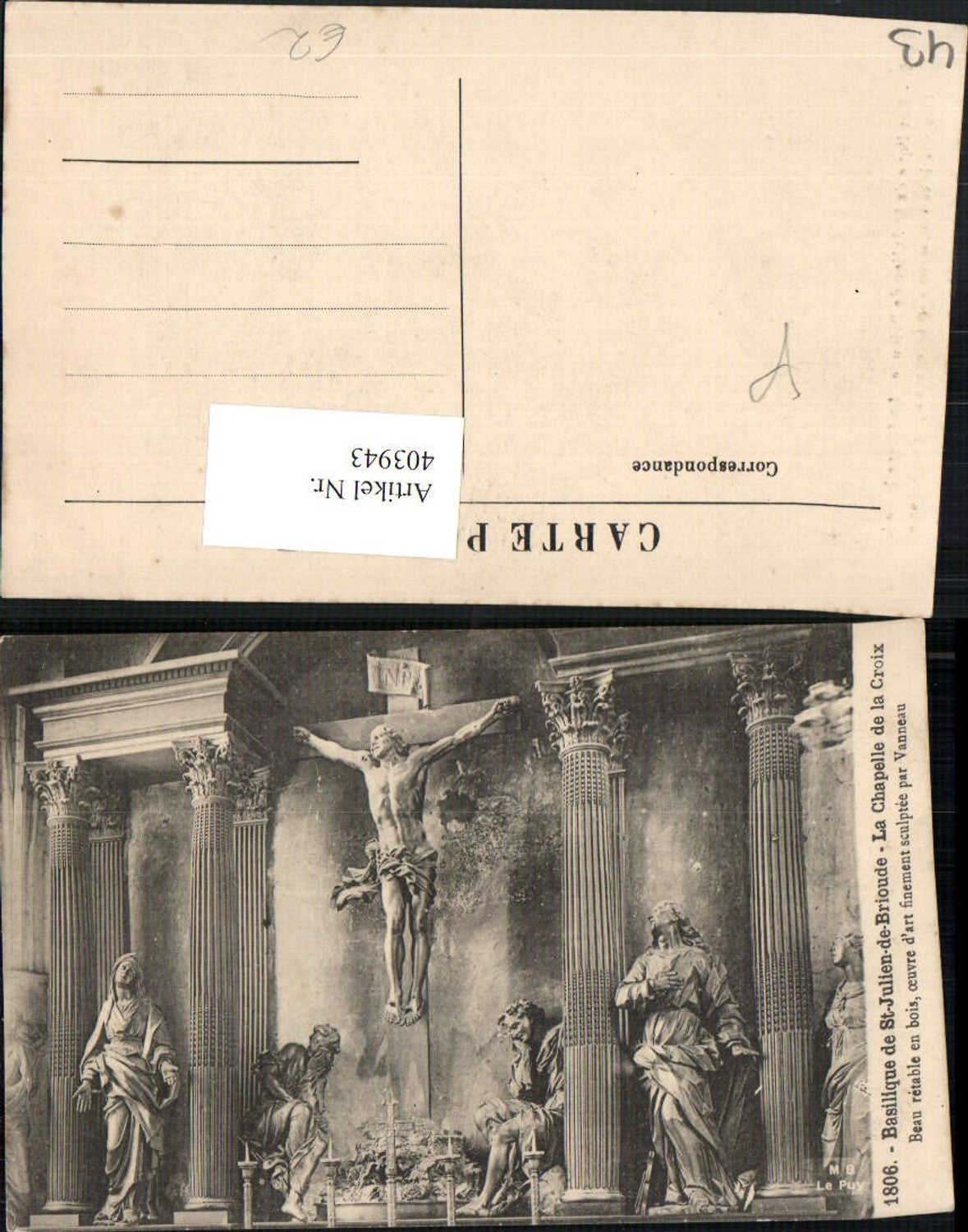 403943,Auvergne Haute-Loire Basilique de St-Julien-de-Brioude La Chapelle de la Croix Kruzifix