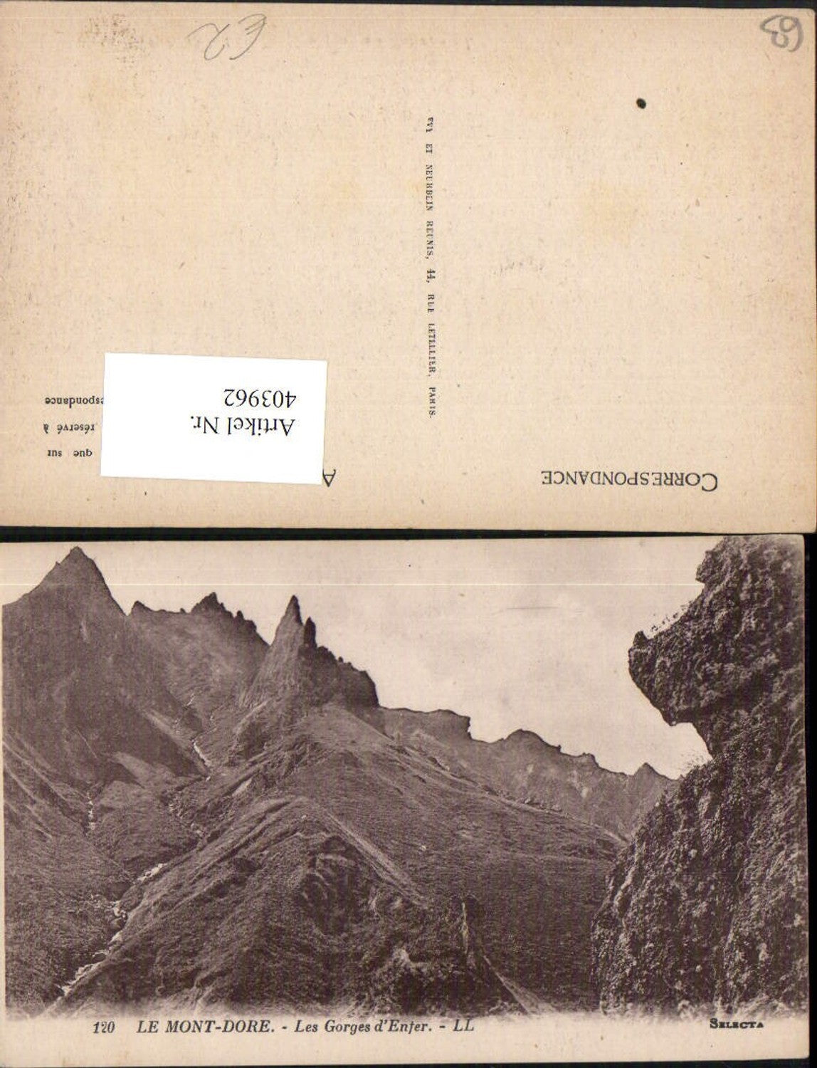 403962,Auvergne Puy-de-Dome Mont-Dore Les Gorges d'Enfer Bergkulisse