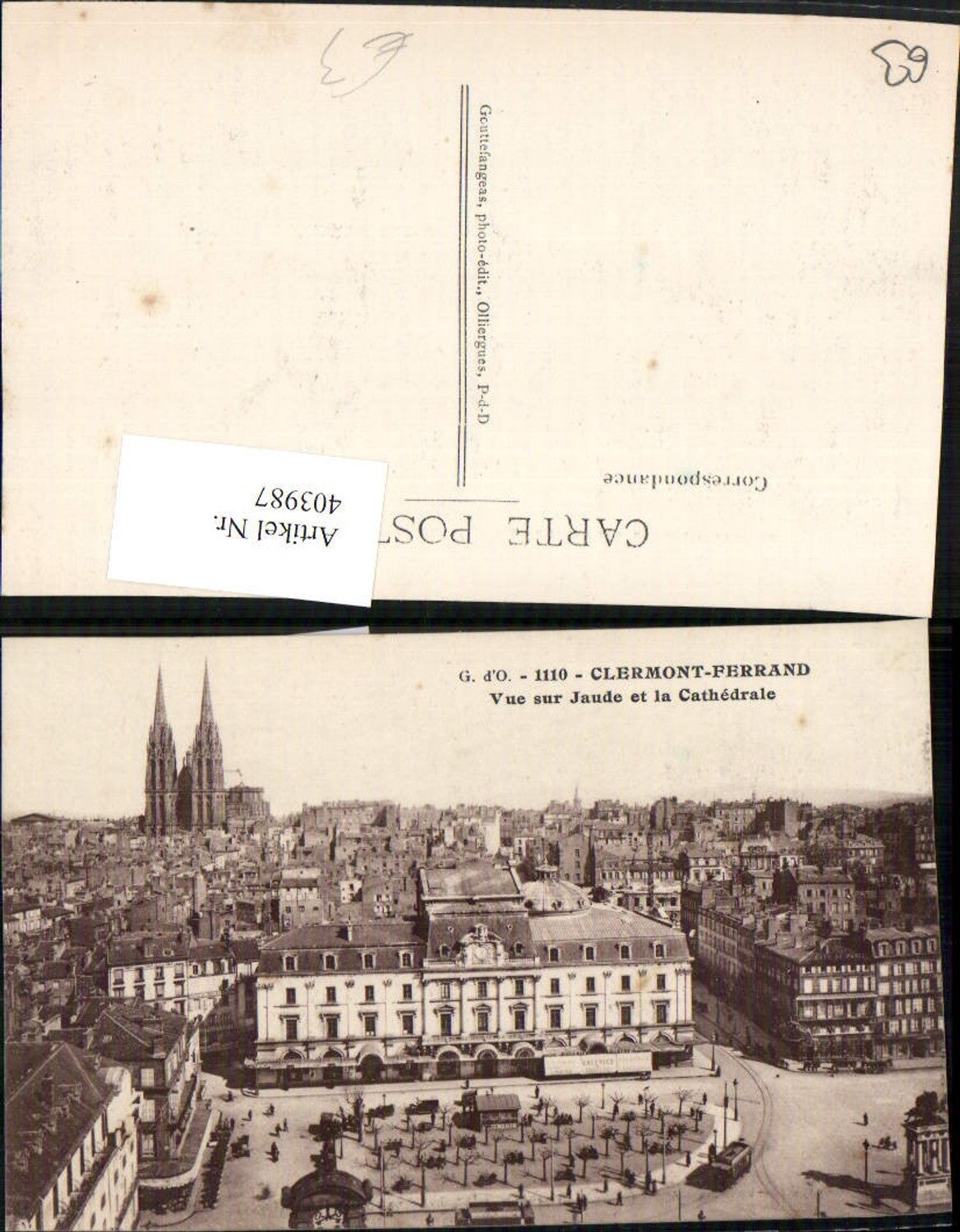 403987,Auvergne Puy-de-Dome Clermont-Ferrand View of Jaude and the Cathedral Totale