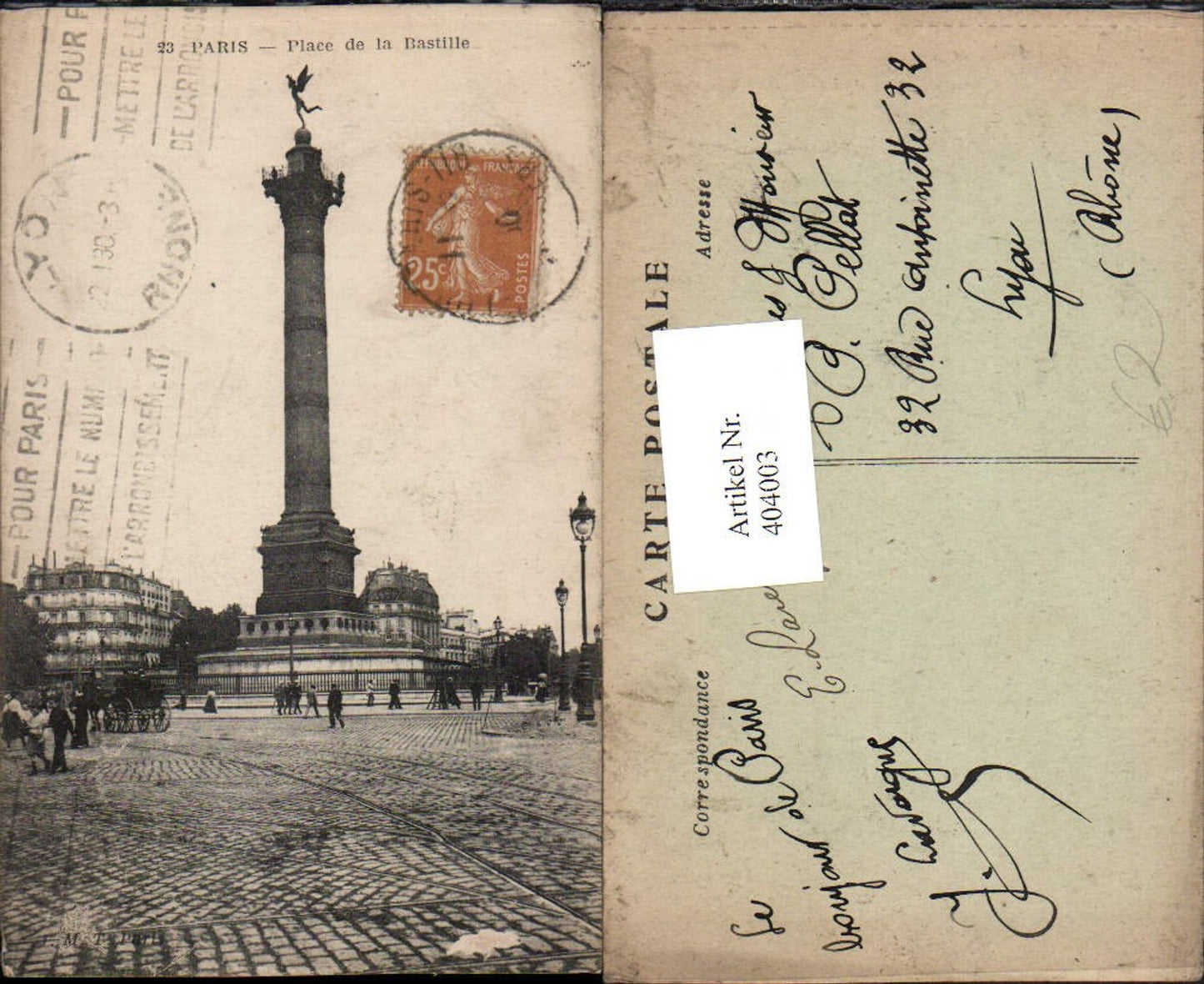 404003,Ile-de-France Paris Place de la Bastille Säule