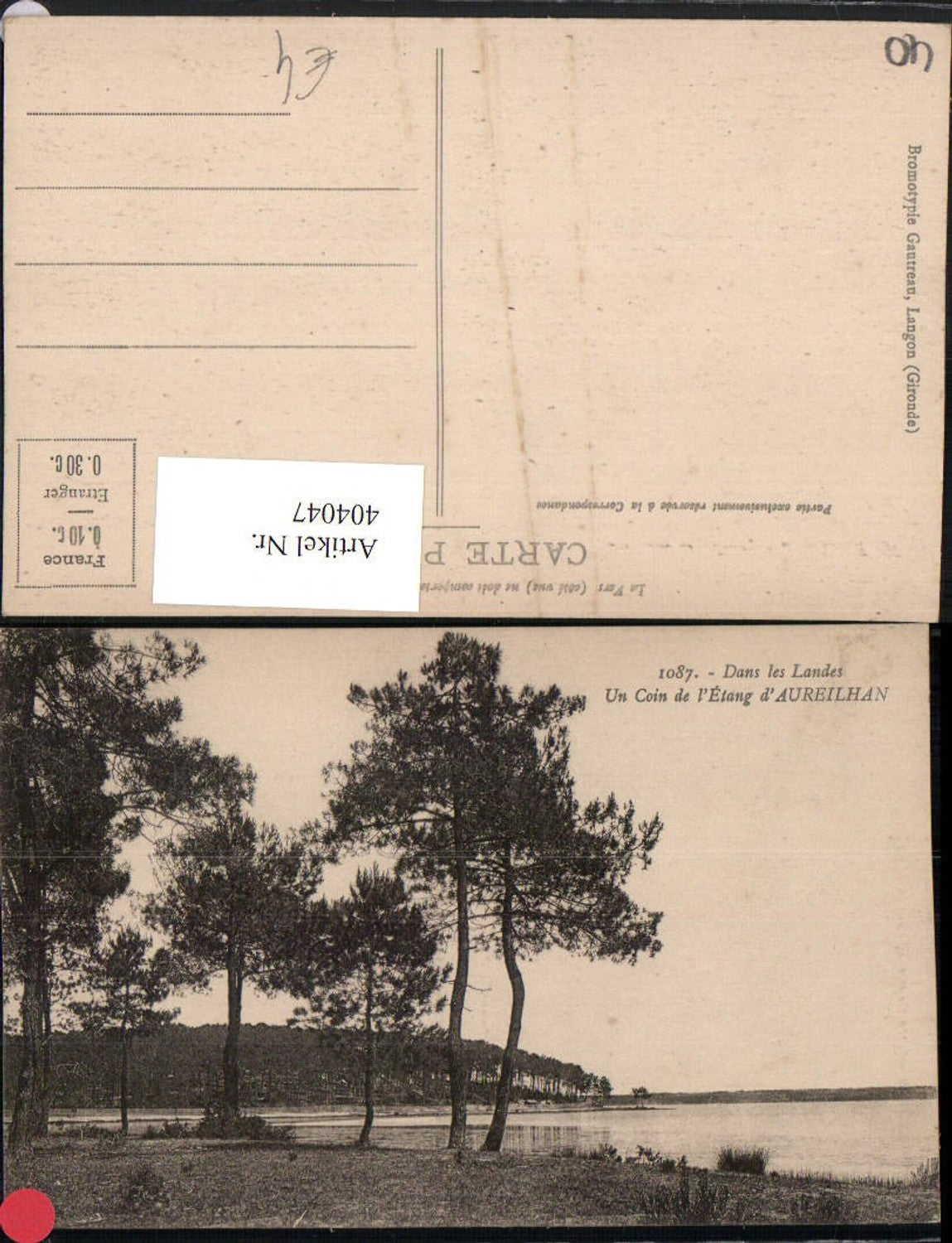 404047,Aquitanien Landes Un Coin de l'Etang d'Aureilhan See