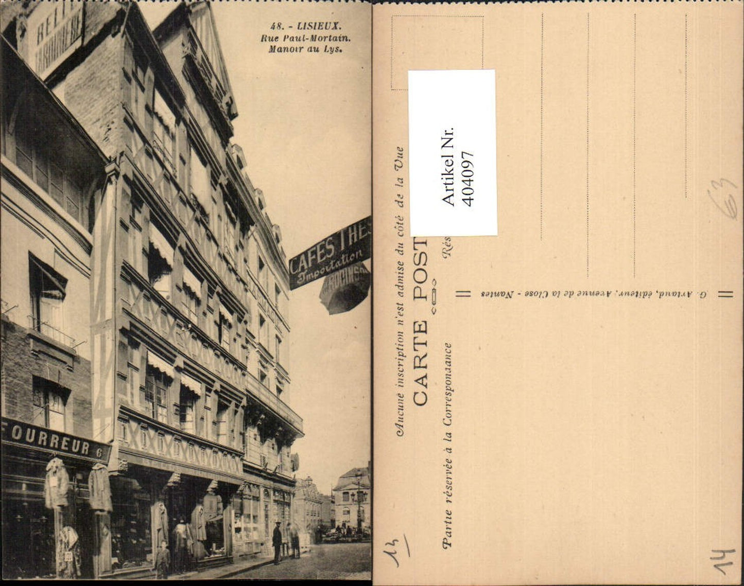 404097,Basse-Normandie Calvados Lisieux Rue Paul-Mortain Manoir au Lys Gebäude