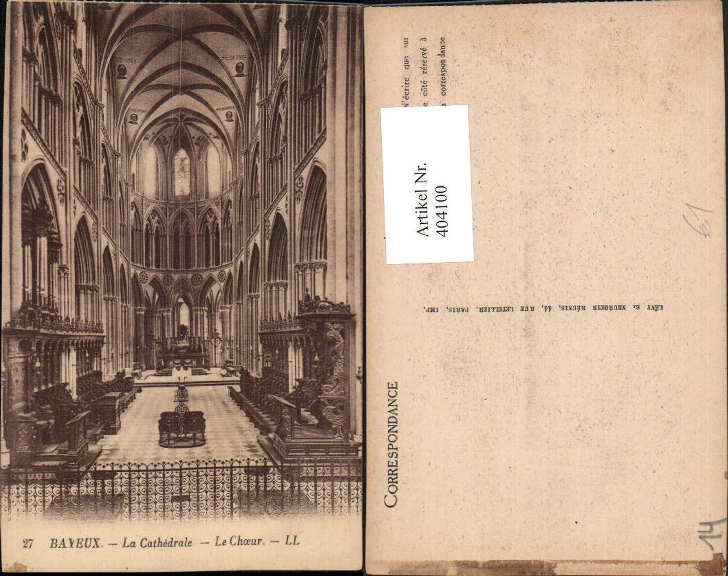 404100,Basse-Normandie Calvados Bayeux La Cathedrale Le Choeur Kirche Chor