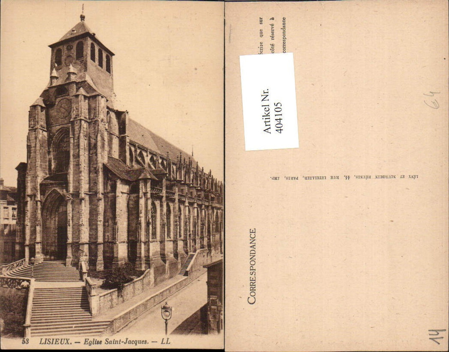 404105,Basse-Normandie Calvados Lisieux Eglise Saint-Jacques Kirche