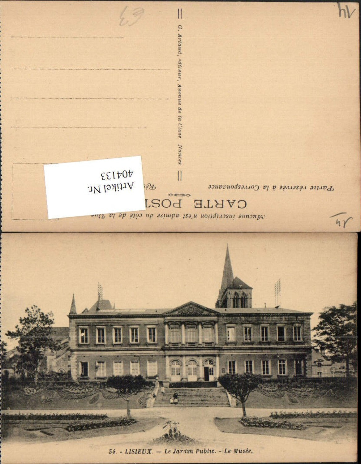 404133,Basse-Normandie Calvados Lisieux Le Jardin Public Le Musee Museum