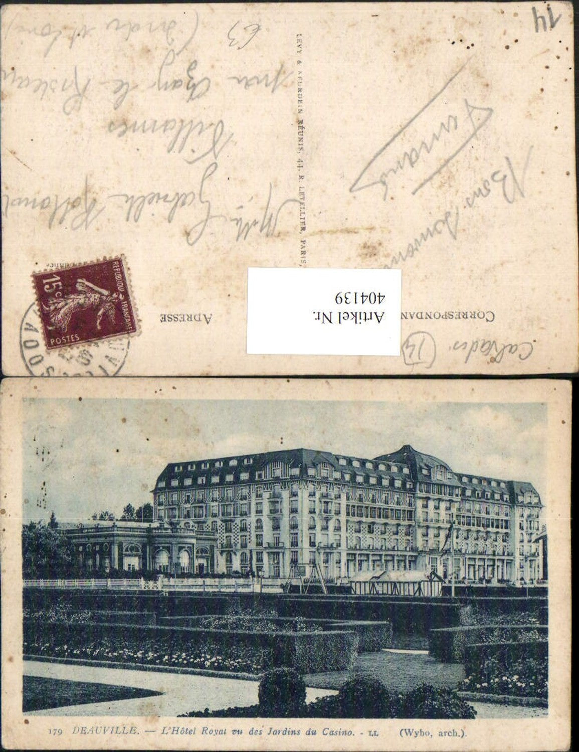 404139,Basse-Normandie Calvados Deauville L'Hotel Royal vu des Jardins du Casino