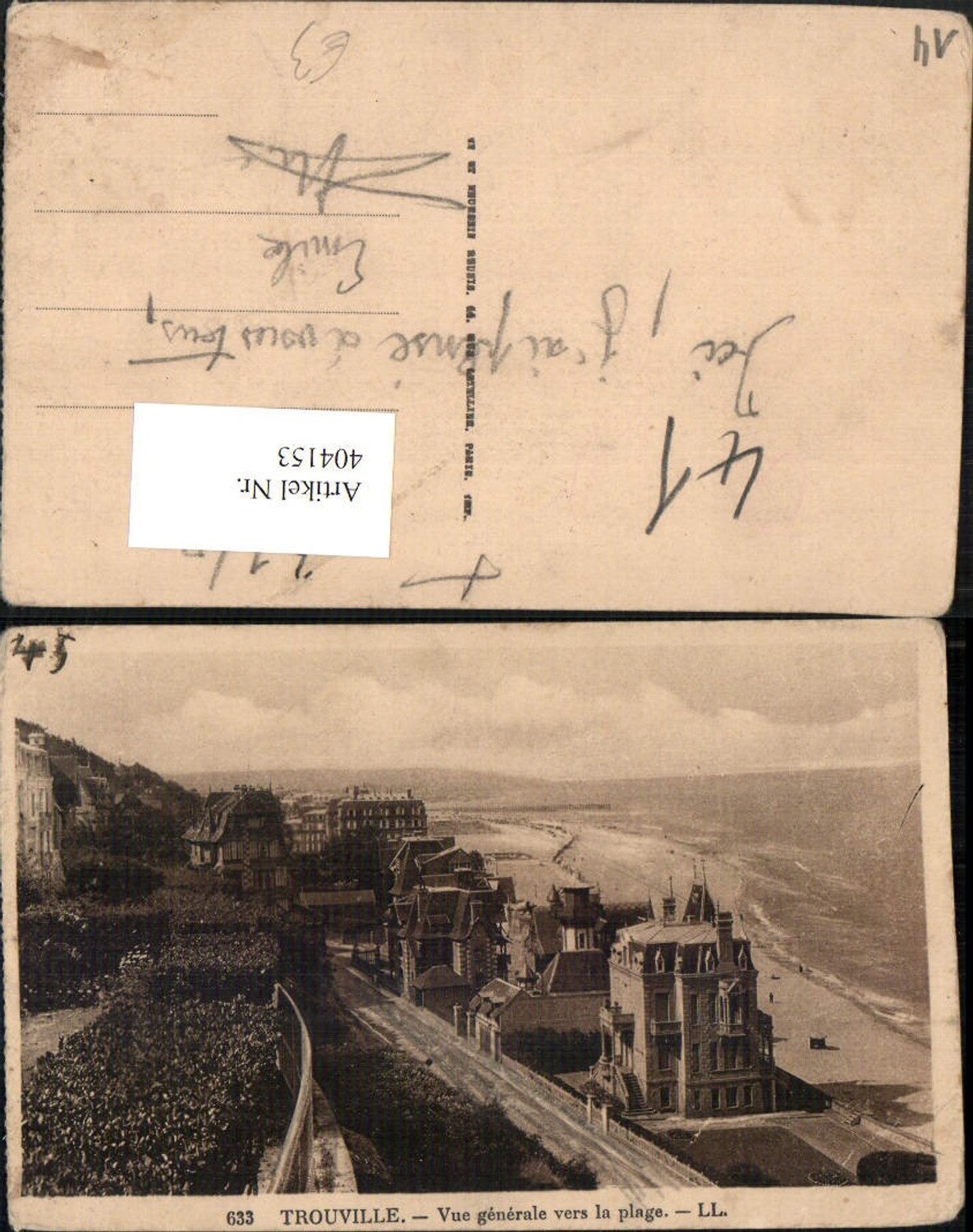 404153,Basse-Normandie Calvados Trouville Vue generale vers la plage Teilansicht