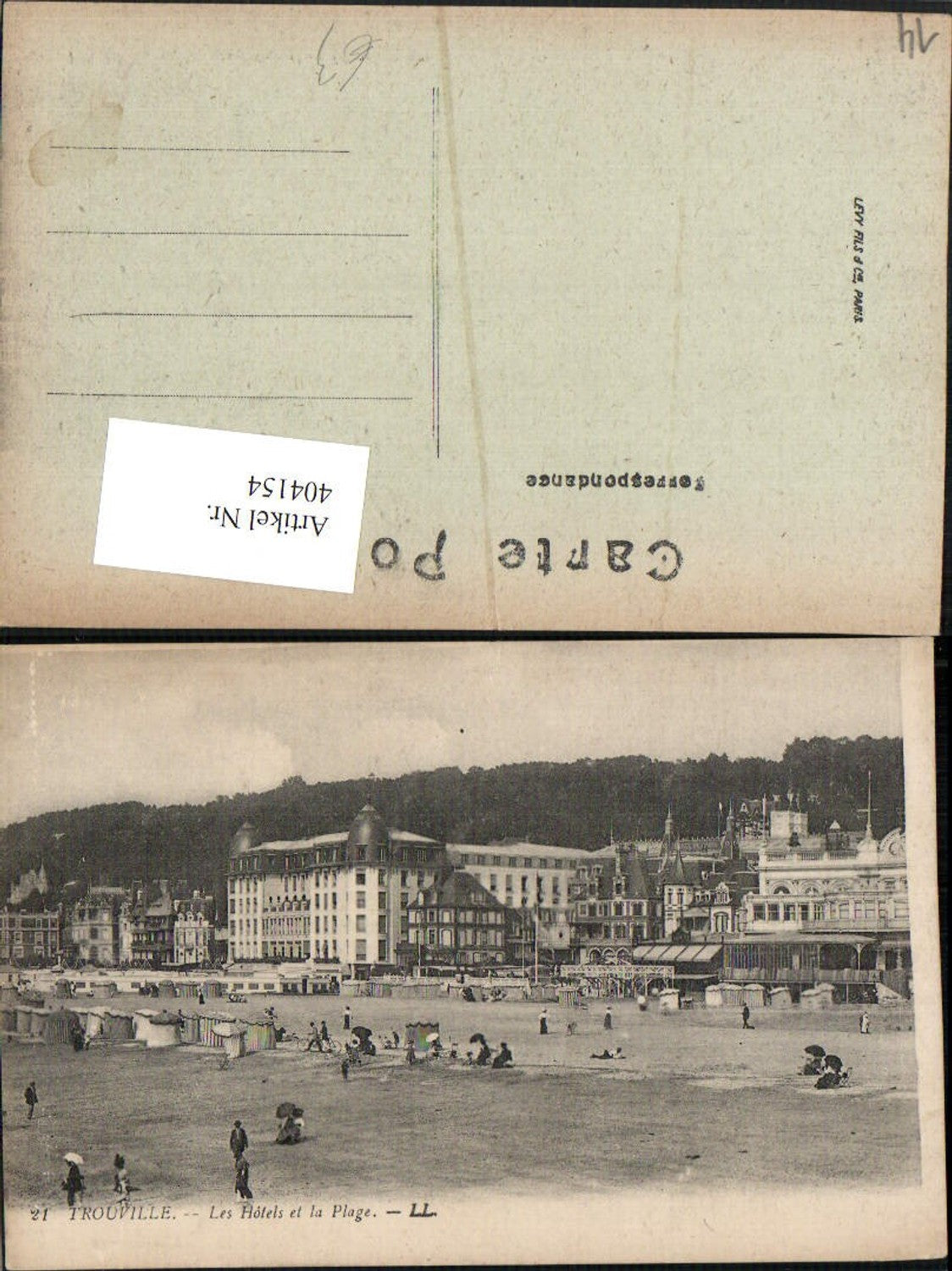 404154,Basse-Normandie Calvados Trouville Les Hotels et la Plage Strand