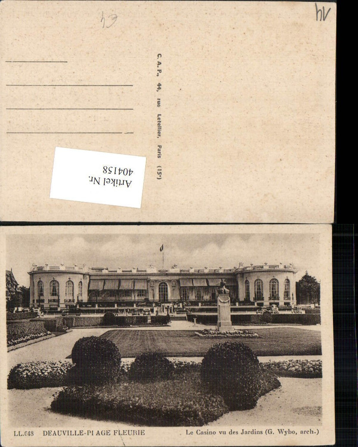 404158,Basse-Normandie Calvados Deauville Plage Fleurie Le Casino vu des Jardins