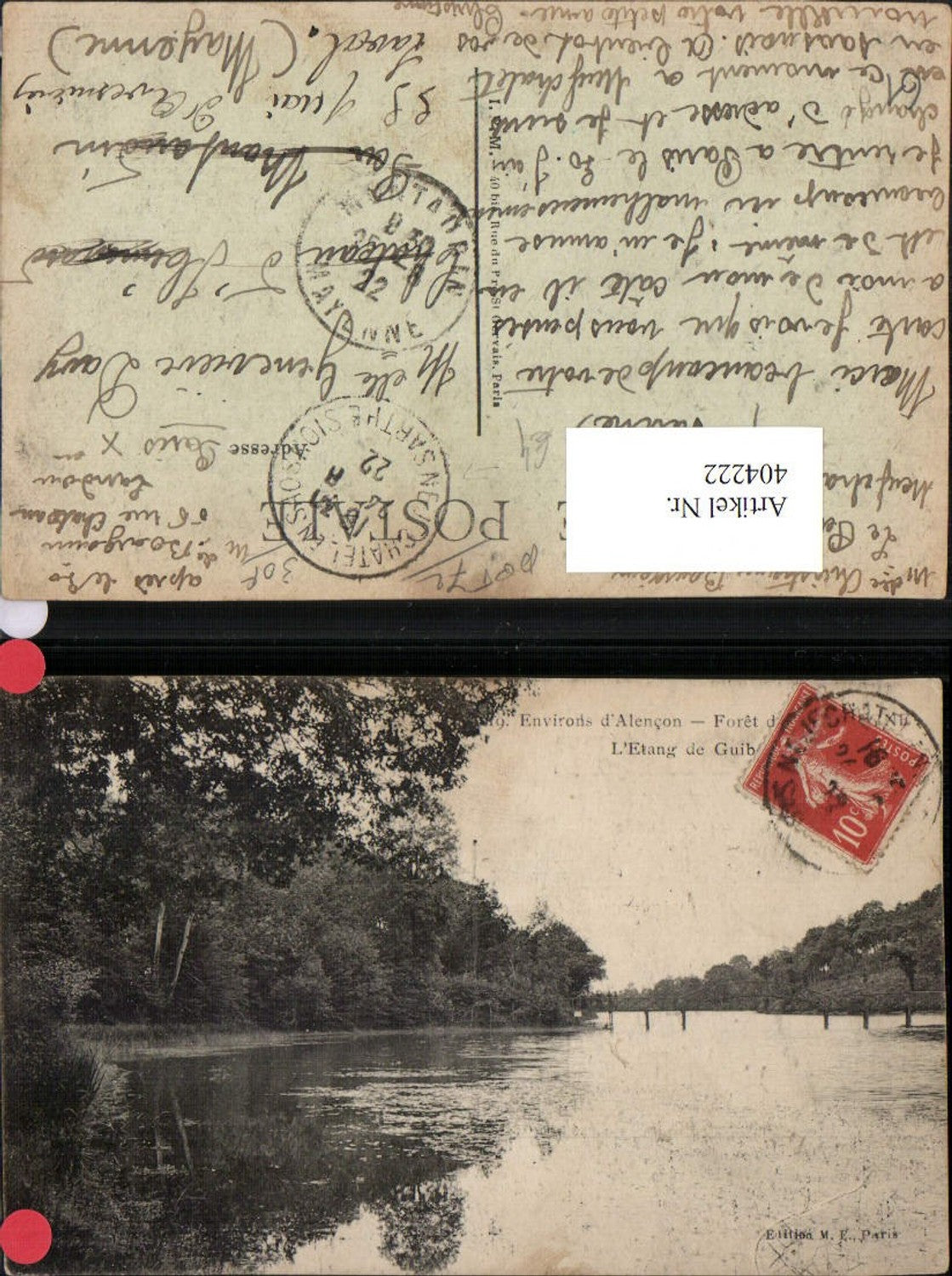 404222,Basse-Normandie Orne Alencon Foret L'Etang Wald Fluss Brücke