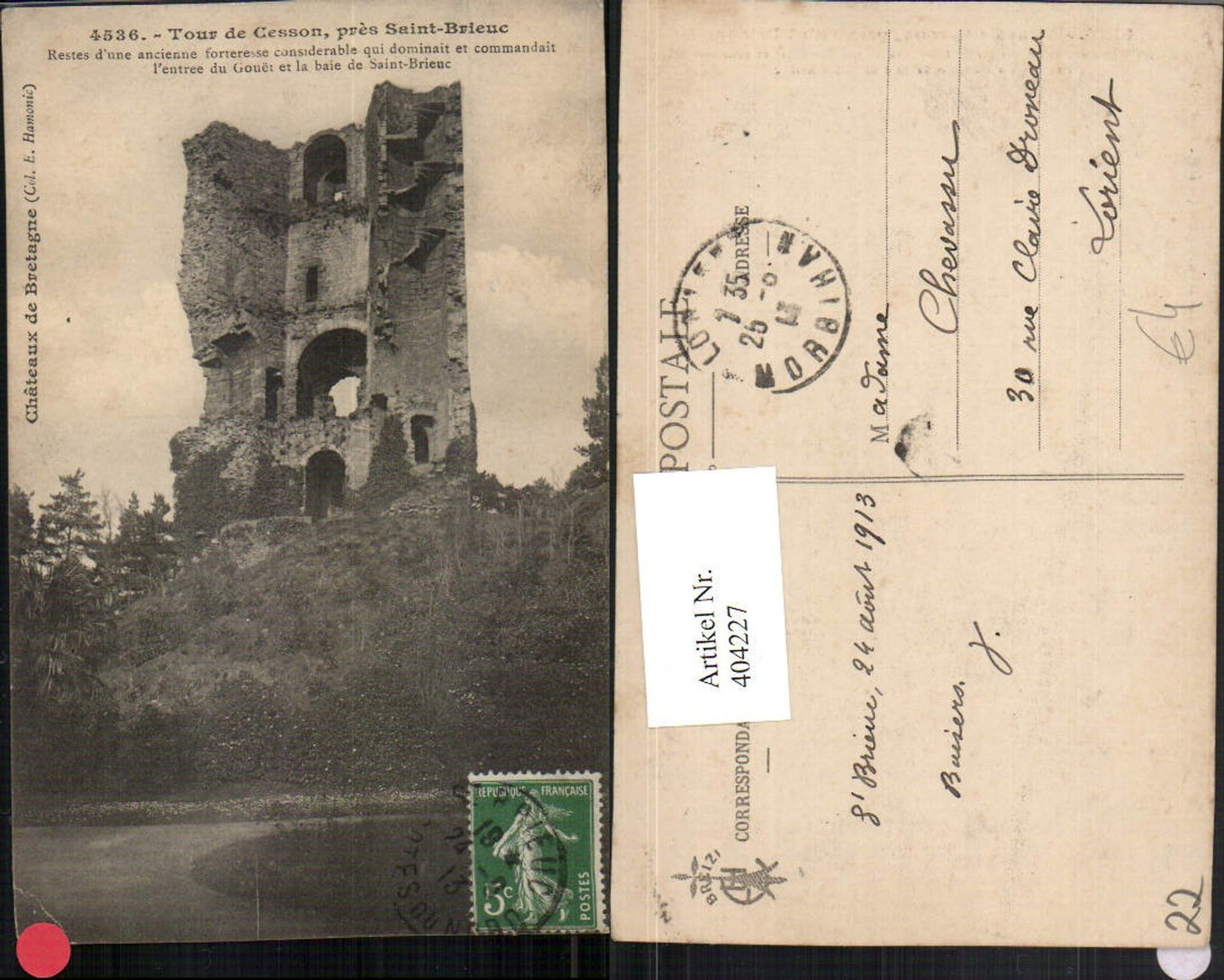 404227,Bretagne Cote-Amor Saint-Brieuc Tour de Cesson Turm