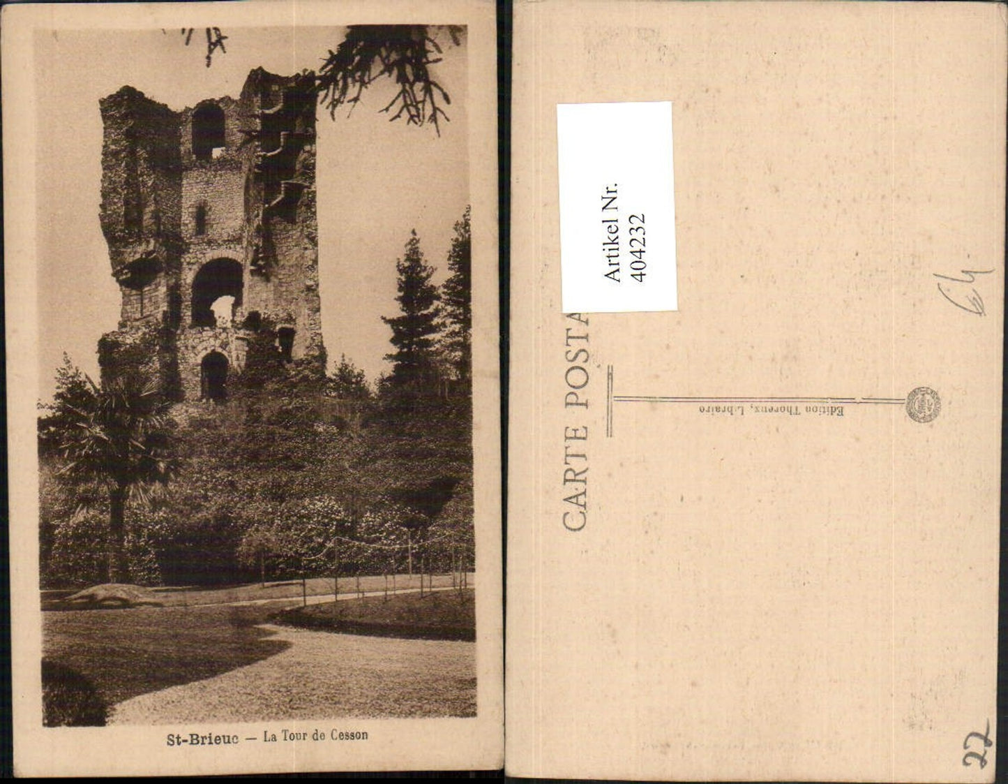 404232,Bretagne Cote-Amor St-Brieuc La Tour de Cesson Turm
