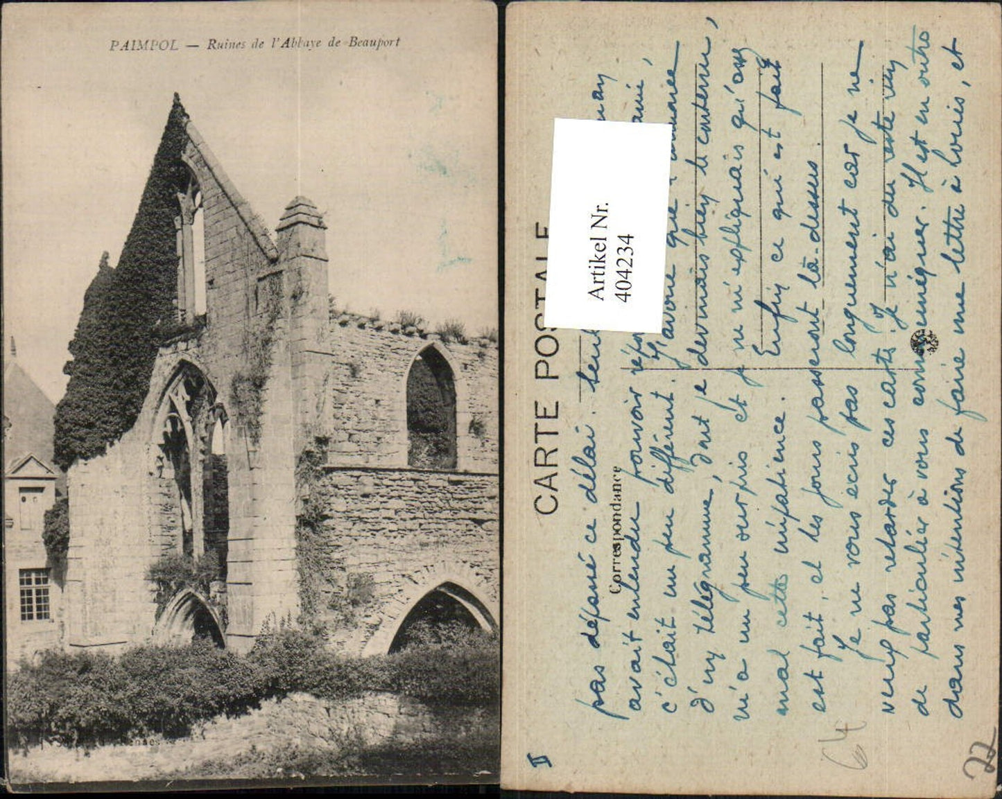 404234,Bretagne Cote-Amor Paimpol Ruines de l'Abbaye de Beauport Abtei Ruine