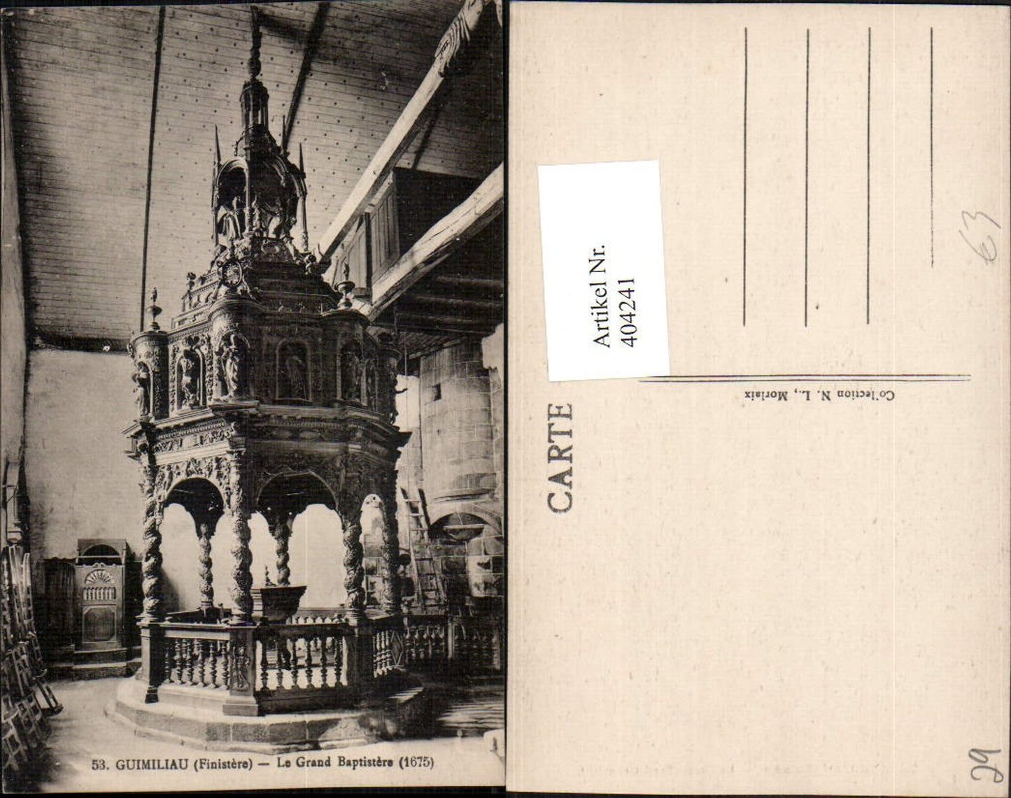 404241,Bretagne Finistere Guimiliau Le Grand Baptistere Taufbecken