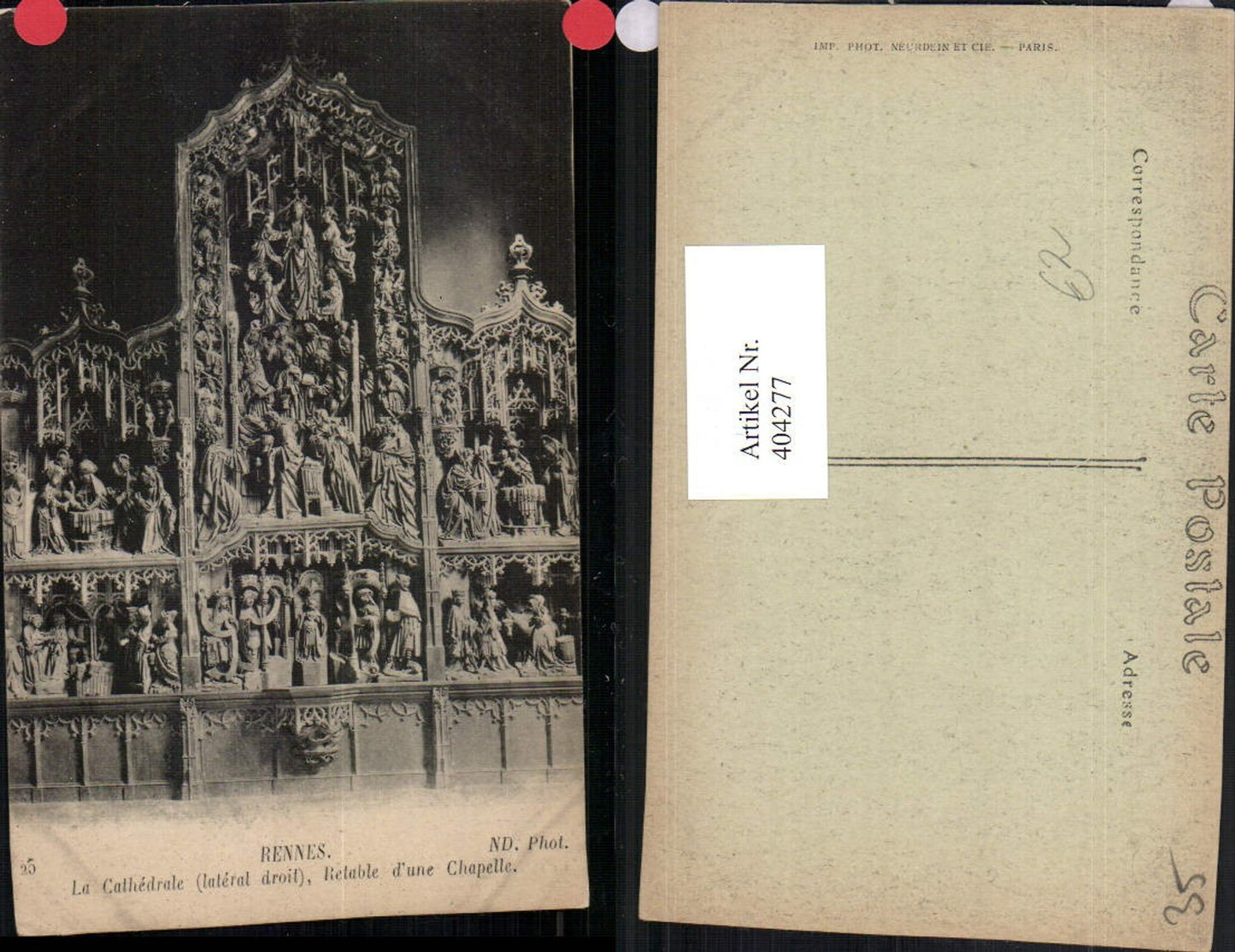 404277,Bretagne Ille-et-Vilaine Rennes La Cathedrale Retable Kirche Altarbild
