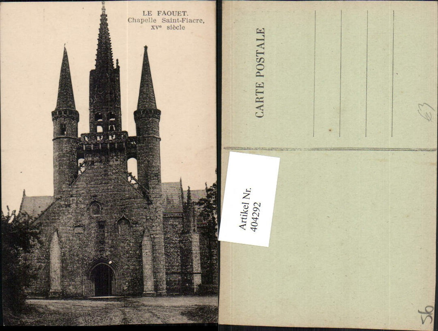 404292,Bretagne Morbihan Le Faouet Chapelle Saint-Fiacre Kirche