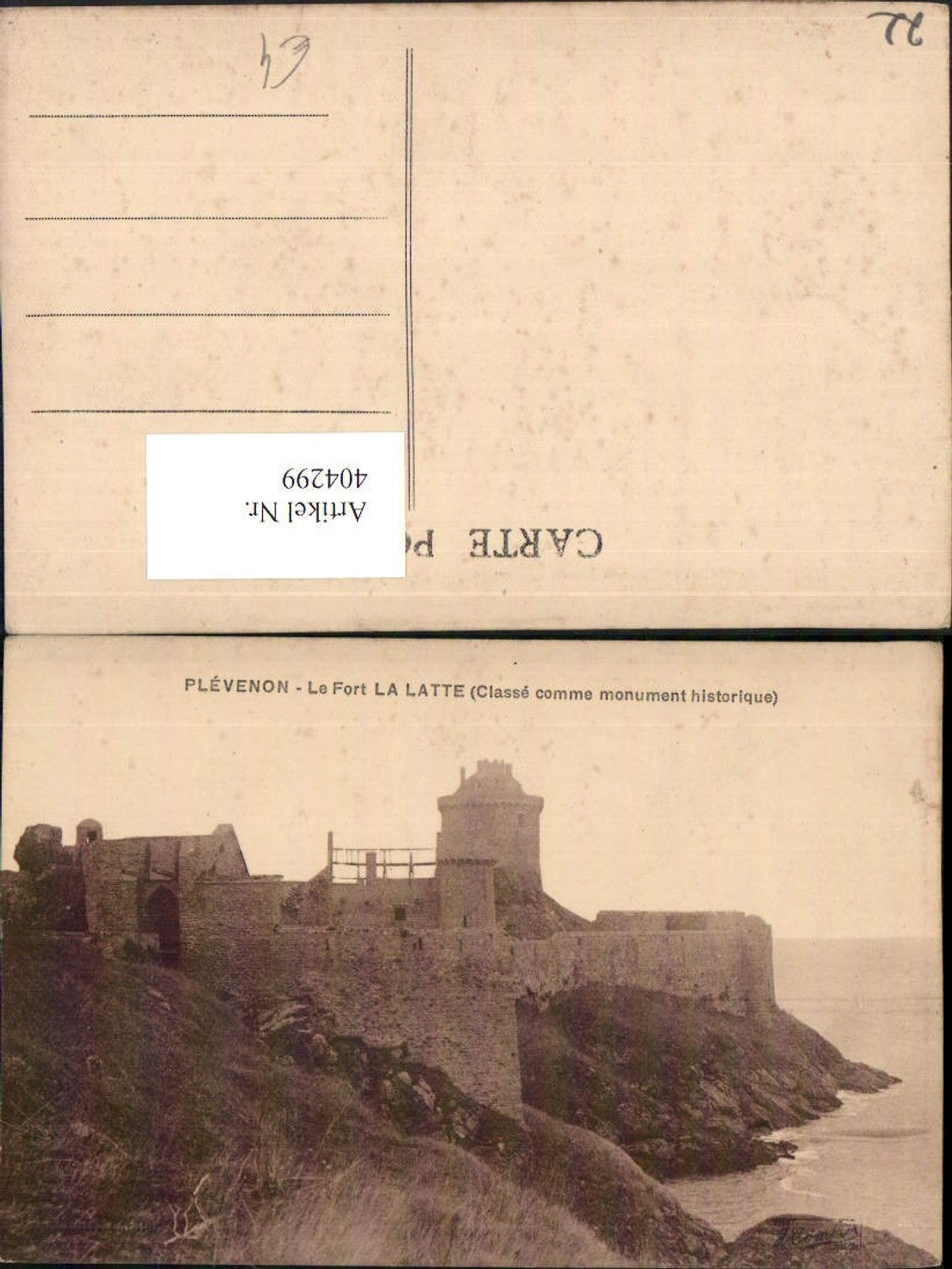 404299,Bretagne Cote-Amor Plevenon Le Fort La Latte Festung Küste