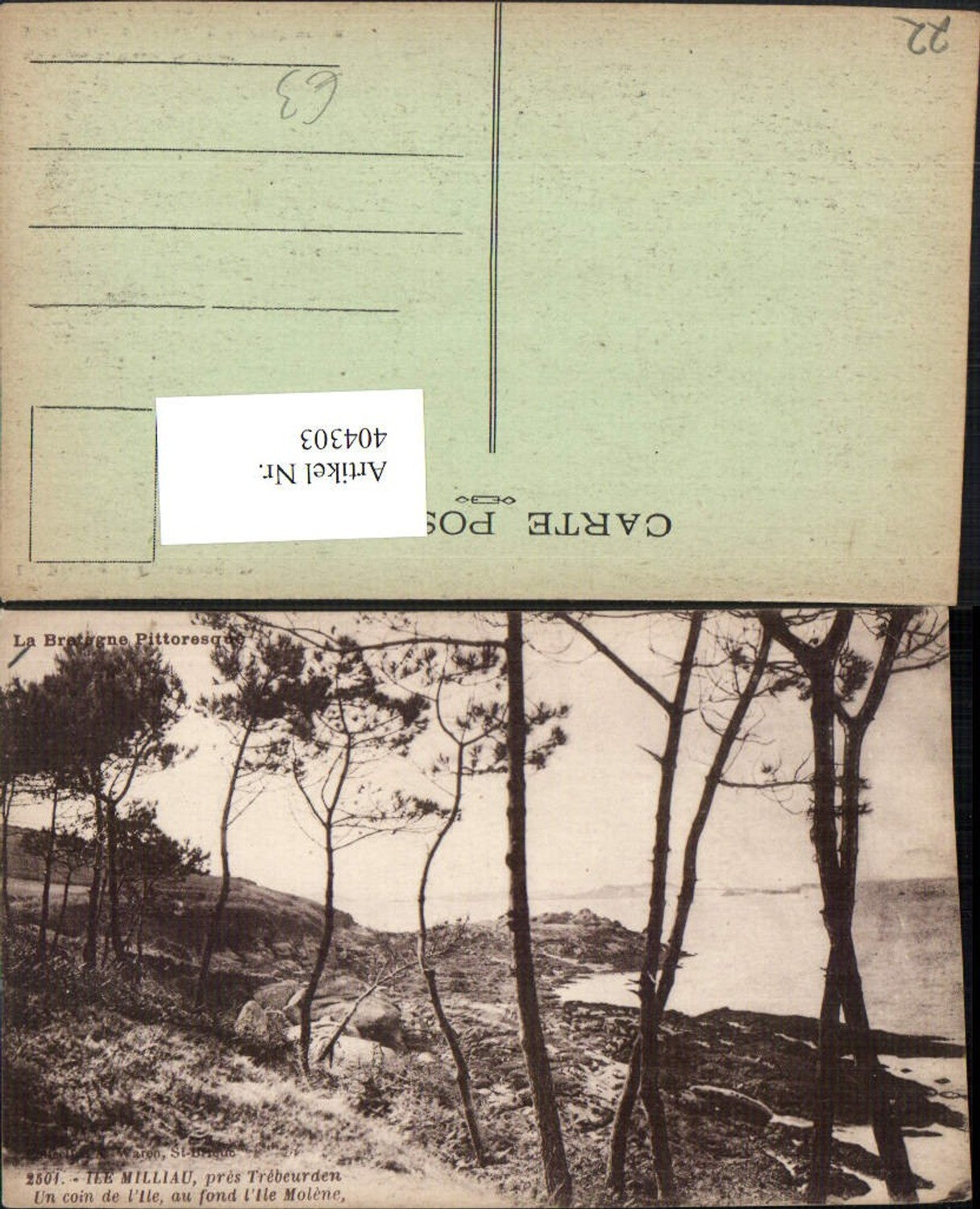 404303,Bretagne Cote-Amor Trebeurden Ile Milliau Un coin de l'Ile Insel Küste
