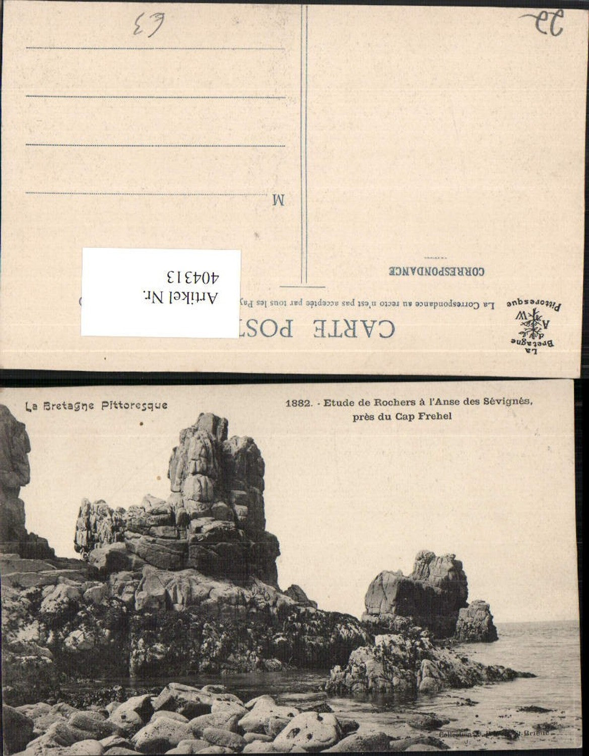 404313,Bretagne Cote-Amor Cap Frehel Etude de Rochers a l'Anse des Sevignes Küste Felsen