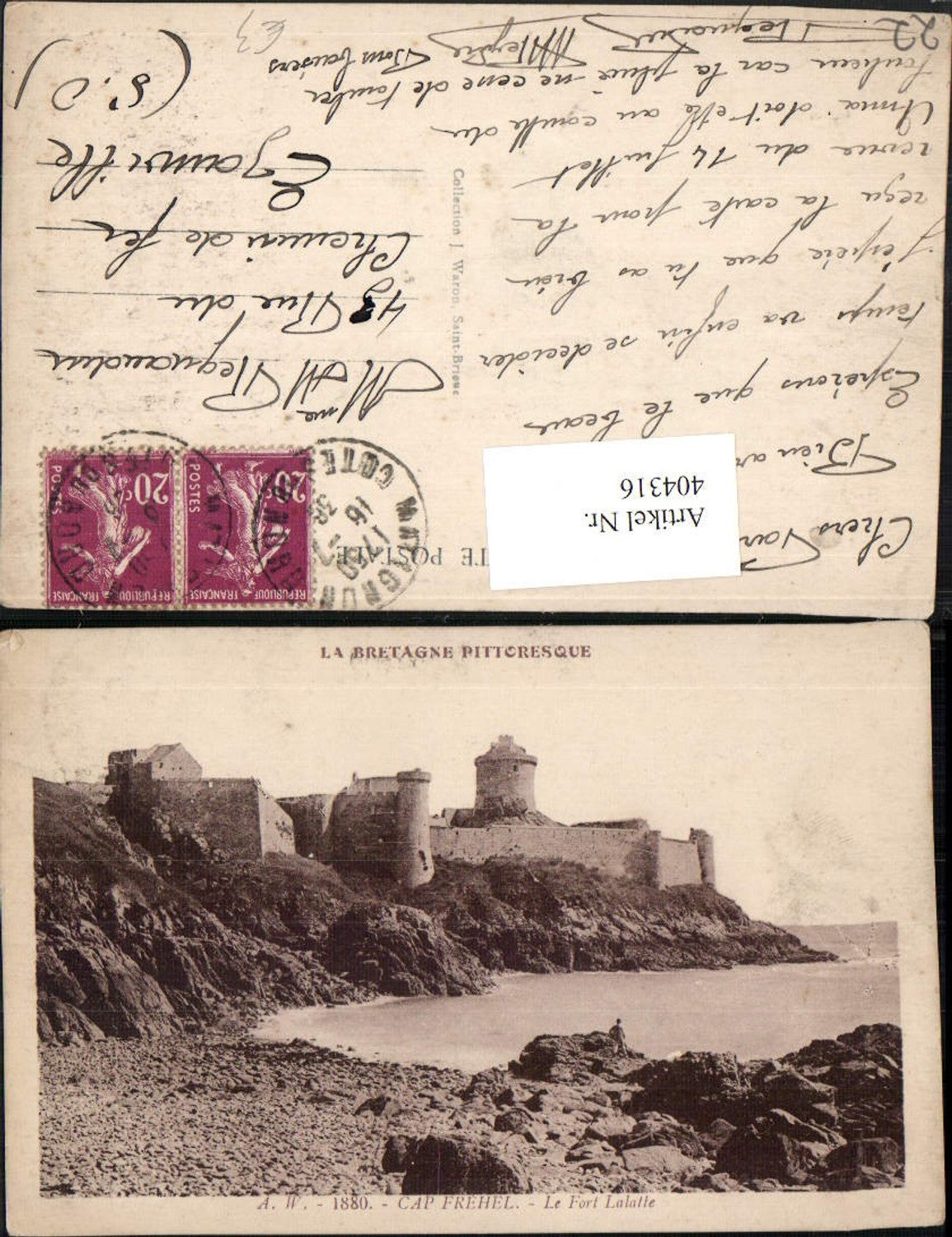 404316,Bretagne Cote-Amor Cap Frehel Le Fort Lalatte Festung Küste