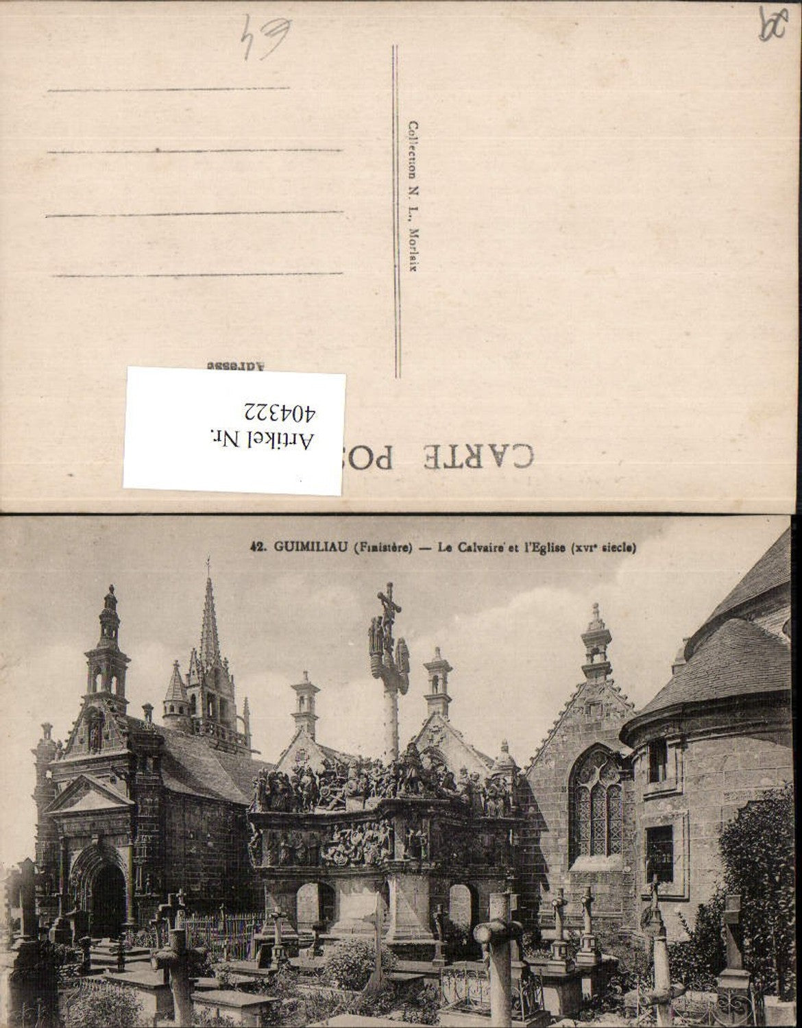 404322,Bretagne Finistere Guimiliau Le Calvaire et l'Eglise Calvary Church
