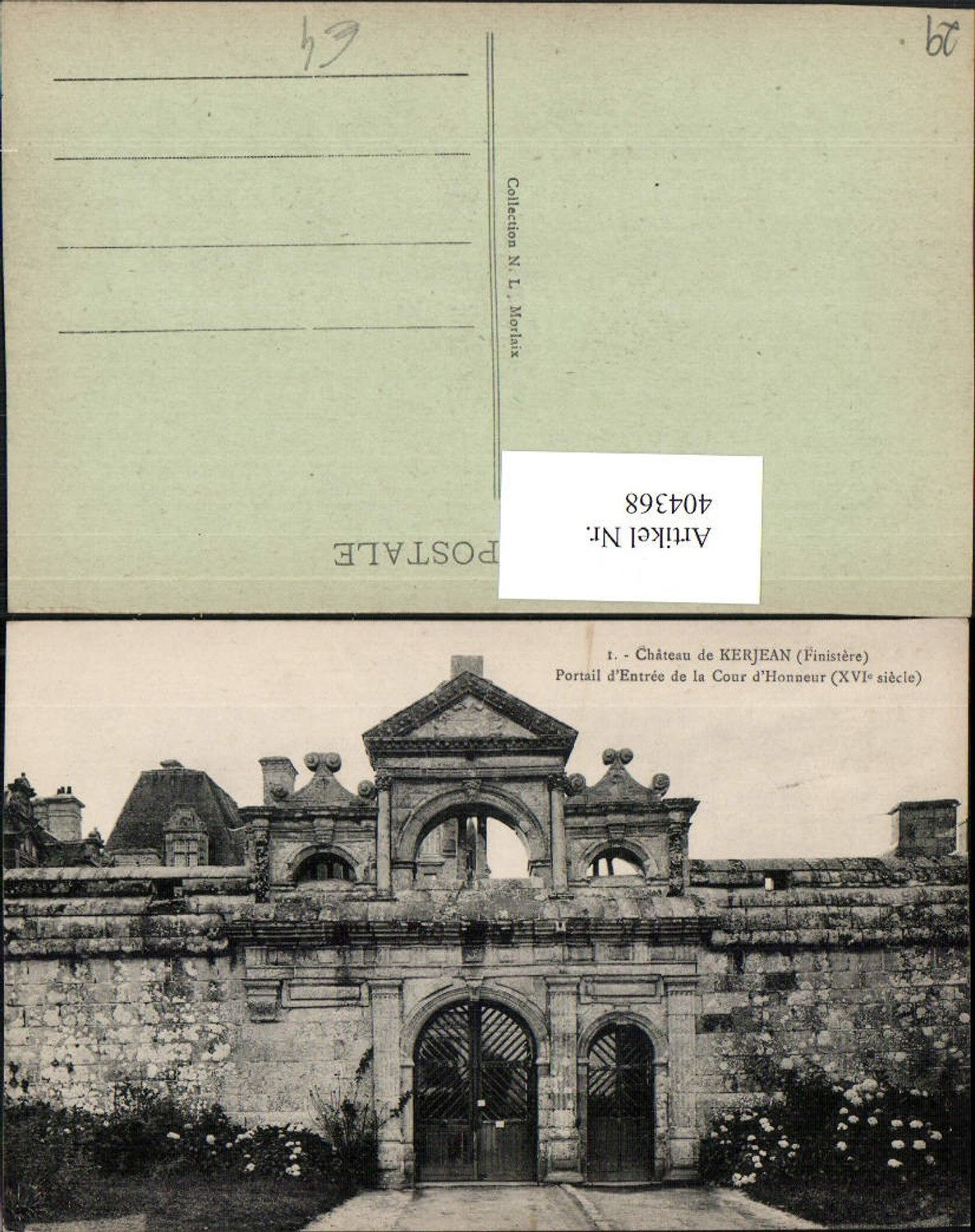 404368,Bretagne Finistere Chateau de Kerjean Portail d'Entree de la Cour d'Honneur