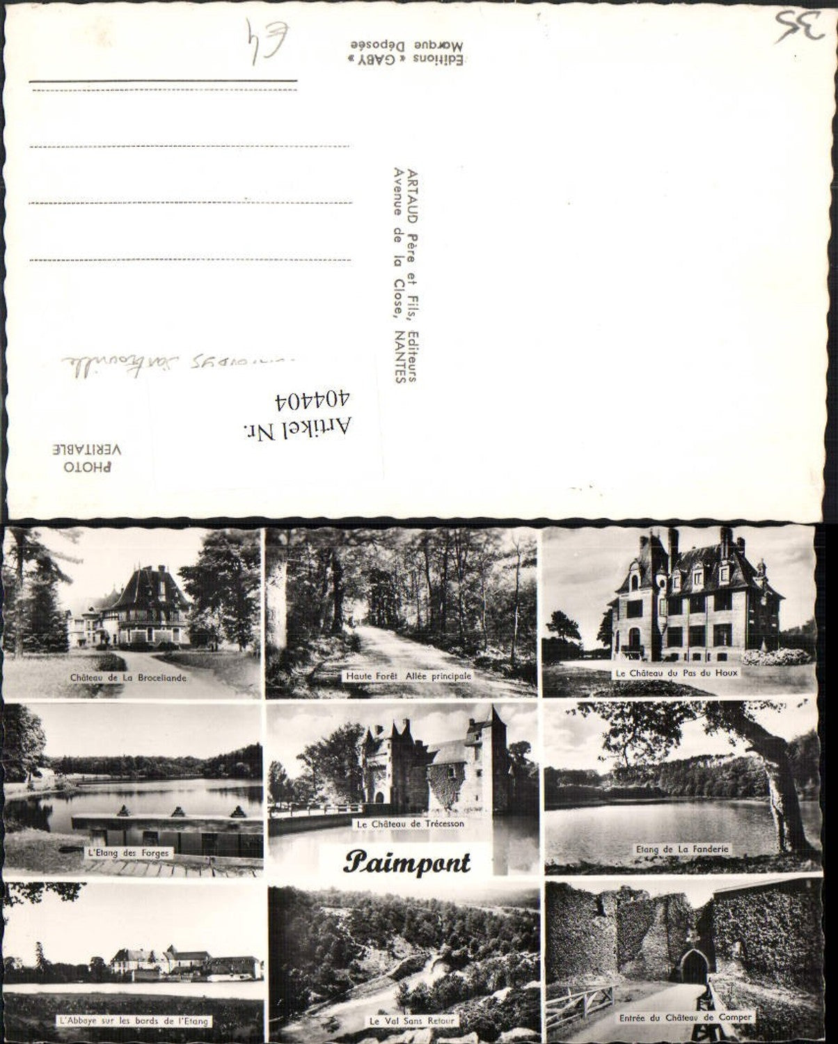 404404,Bretagne Ille-et-Vilaine Paimpont Chateau Schloss Etang Abbaye Mehrbildkarte