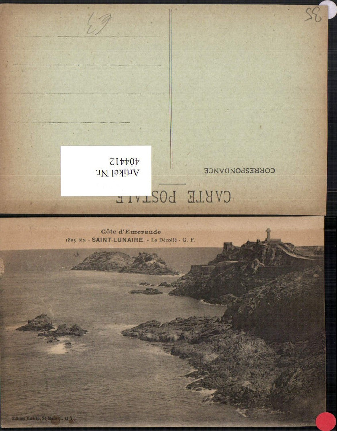 404412,Bretagne Ille-et-Vilaine Saint-Lunaire Le Decolle Küste