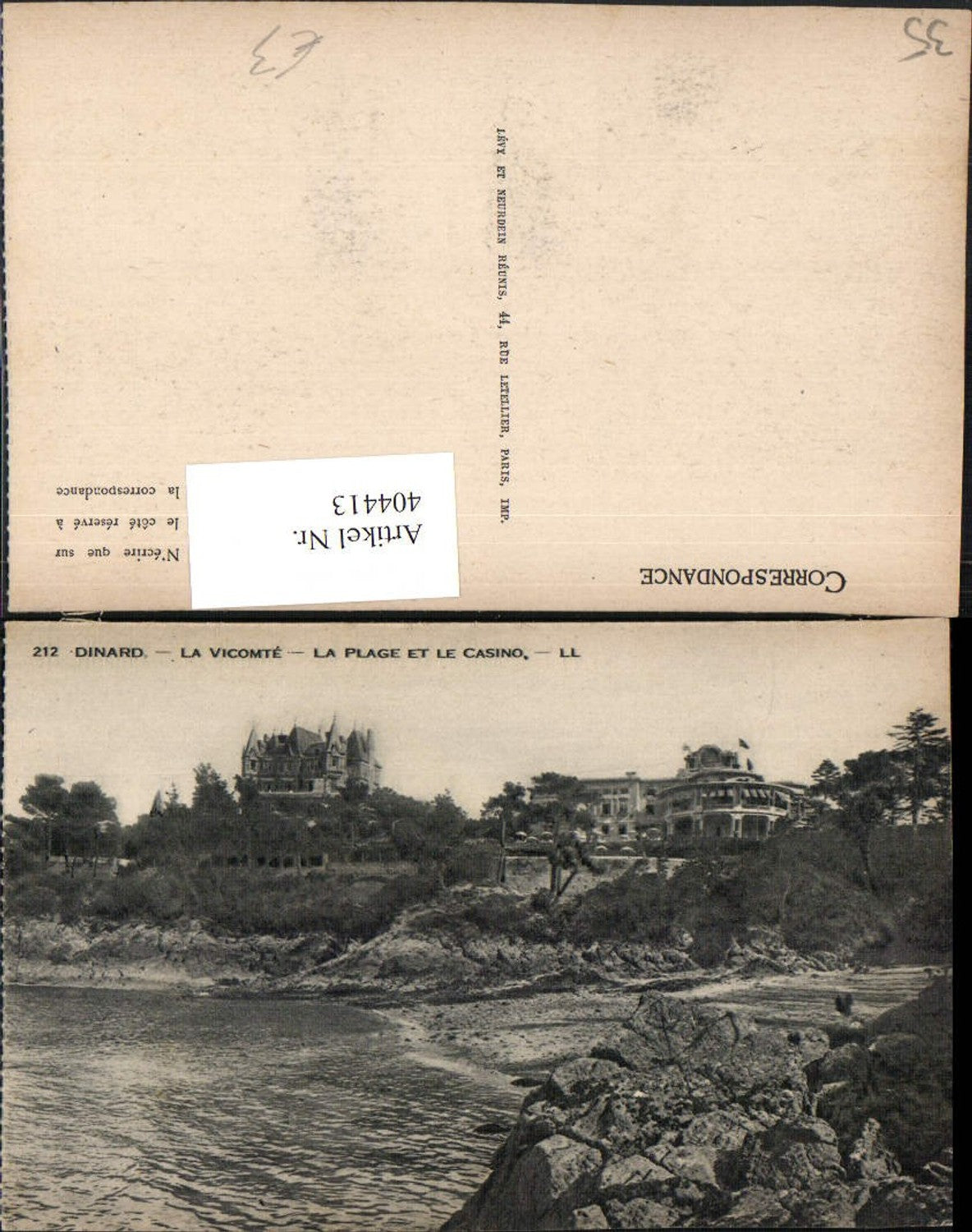 404413,Bretagne Ille-et-Vilaine Dinard La Vicomte La Plage et le Casino Küste