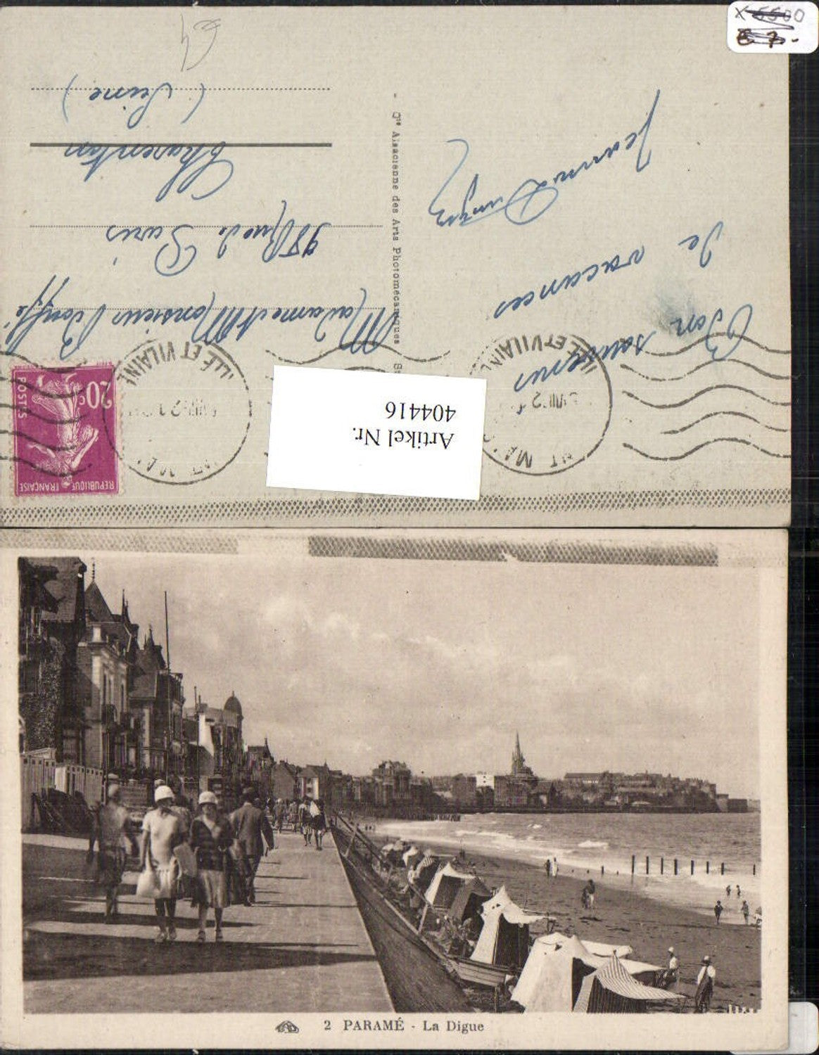 404416,Bretagne Ille-et-Vilaine Parame La Digue Teilansicht Strand Promenade