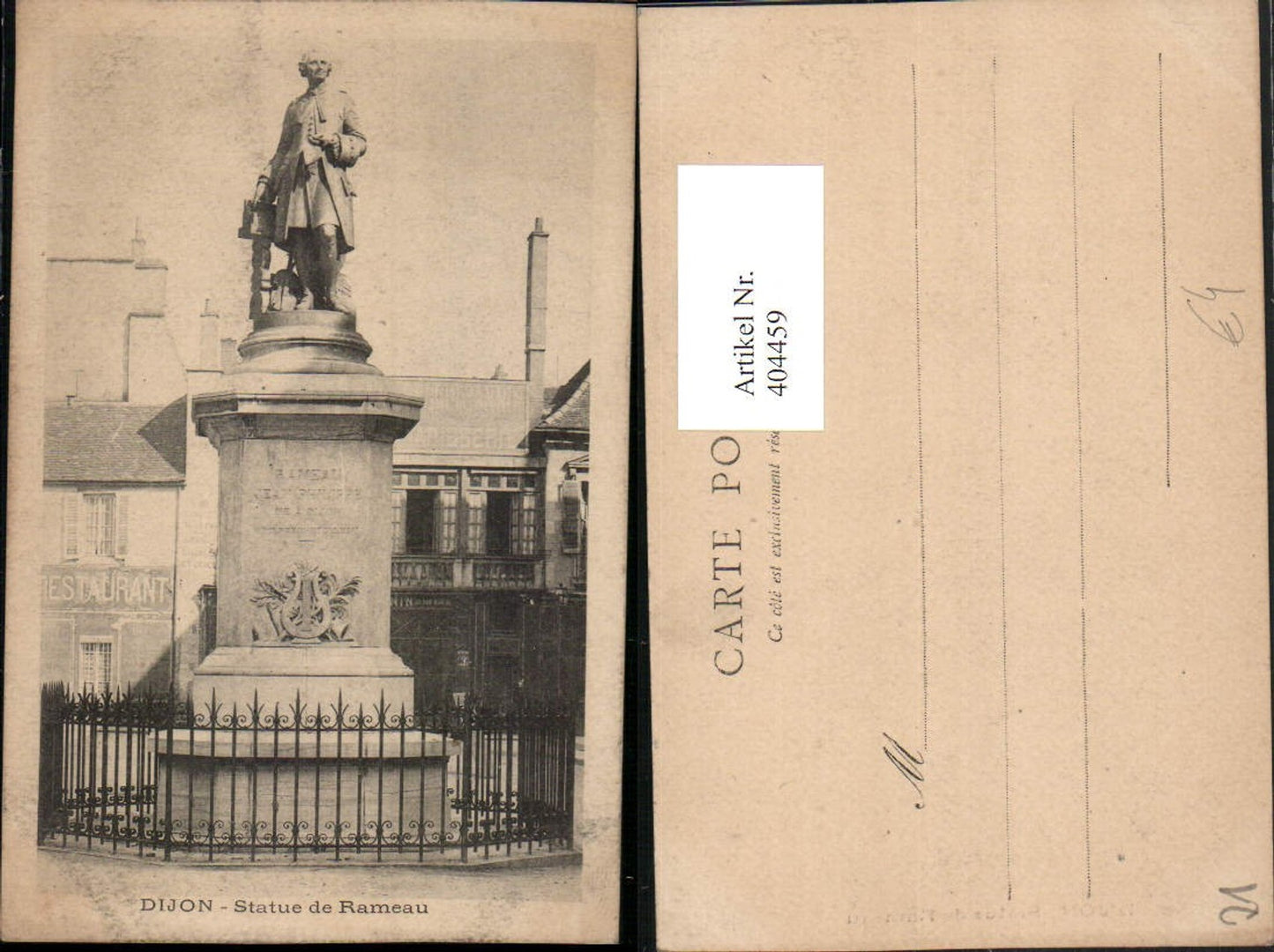 404459,Burgund Cote-Or Dijon Statue de Rameau Denkmal