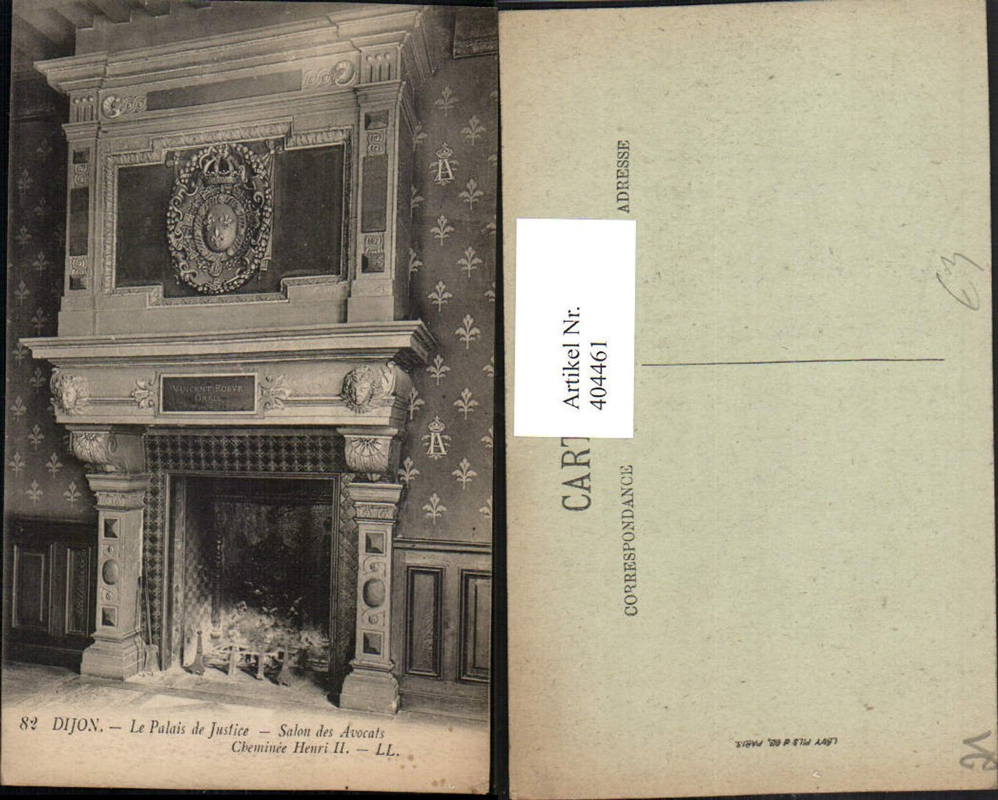 404461,Burgund Cote-Or Dijon Le Palais de Justice Salon des Avocats Cheminee Kamin