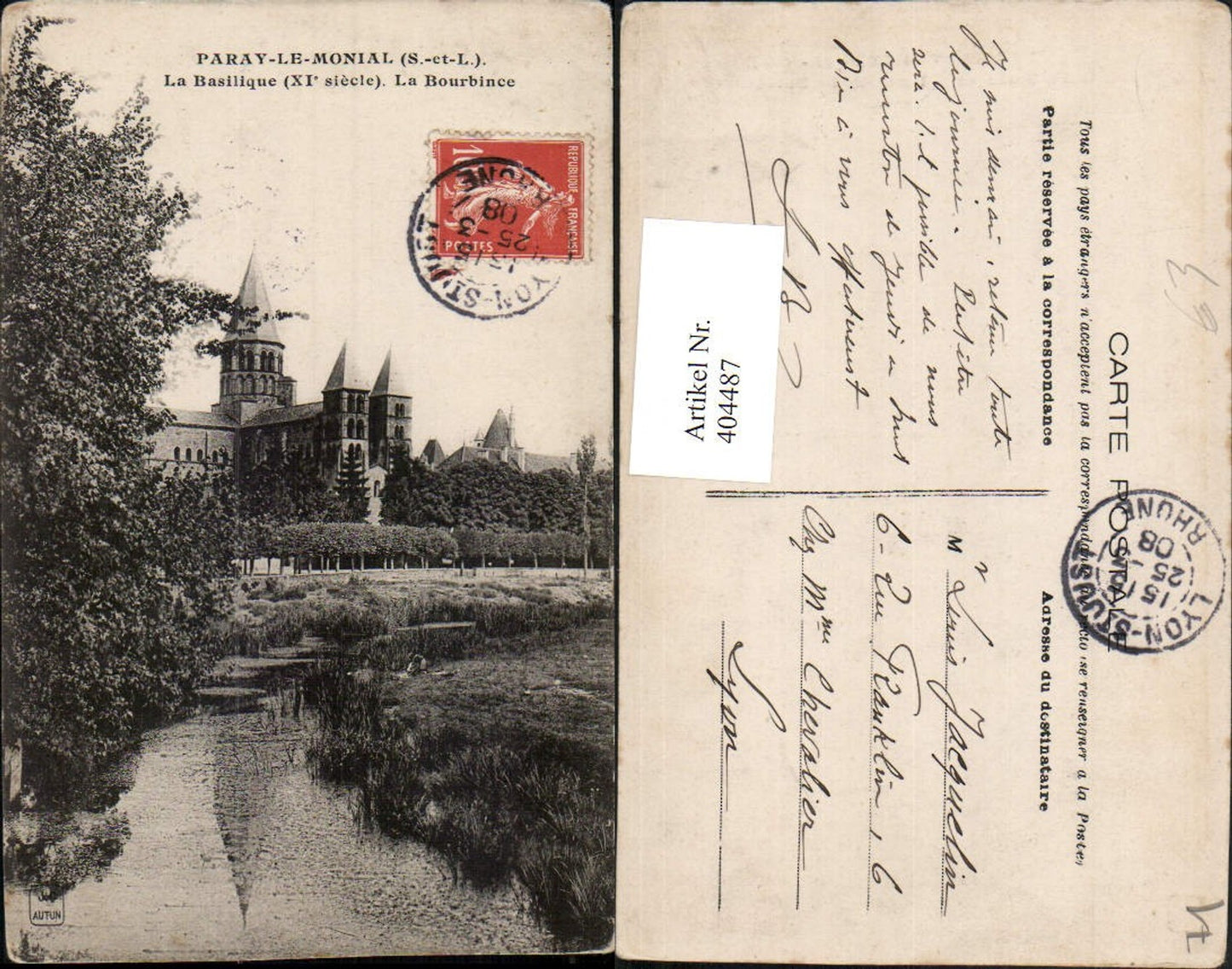 404487,Burgundy Saone-et-Loire Paray-le-Monial La Basilique La Bourbince Church