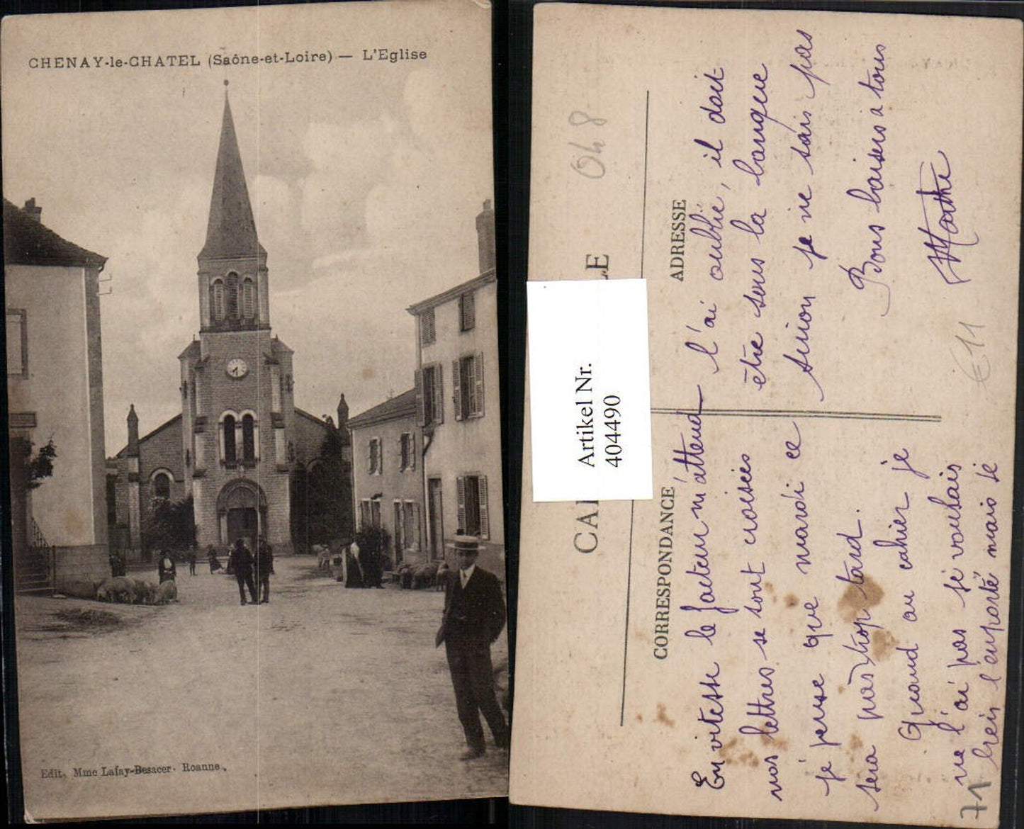 404490,Burgund Saone-et-Loire Chenay-le-Chatel L'Eglise Kirche