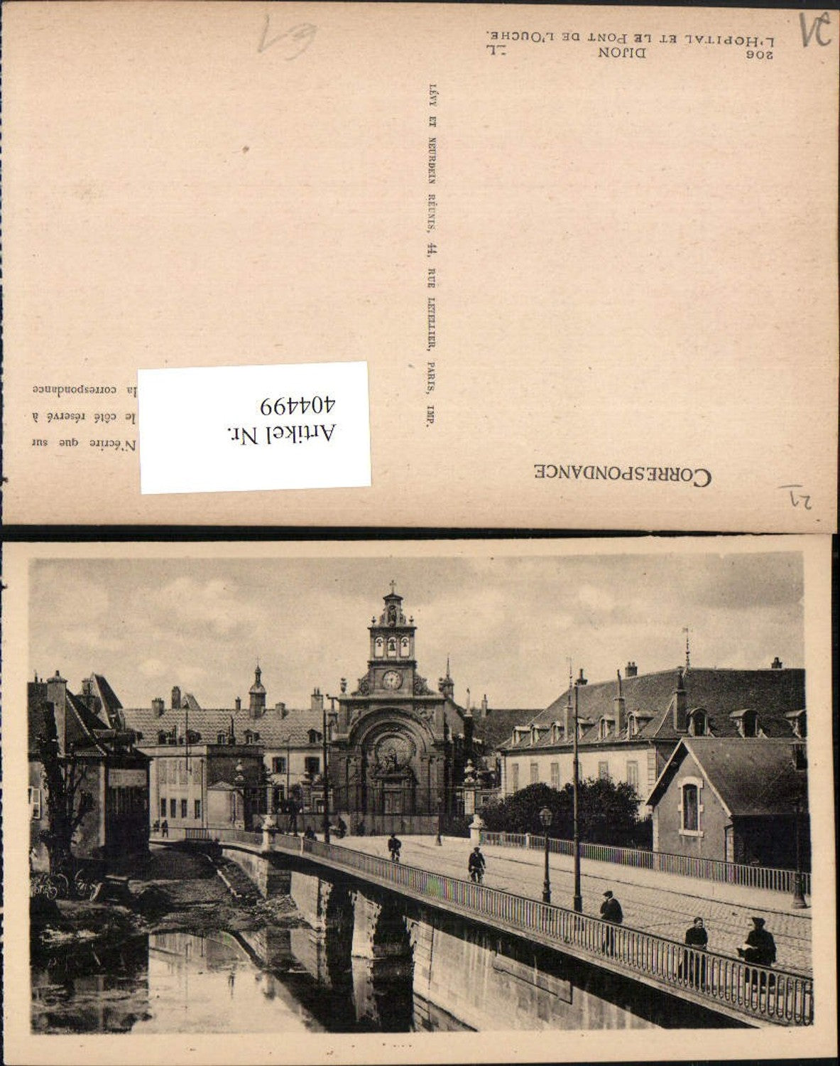 404499,Burgund Cote-Or Dijon L'Hopital et le Pont de l'Ouche Hospital Brücke