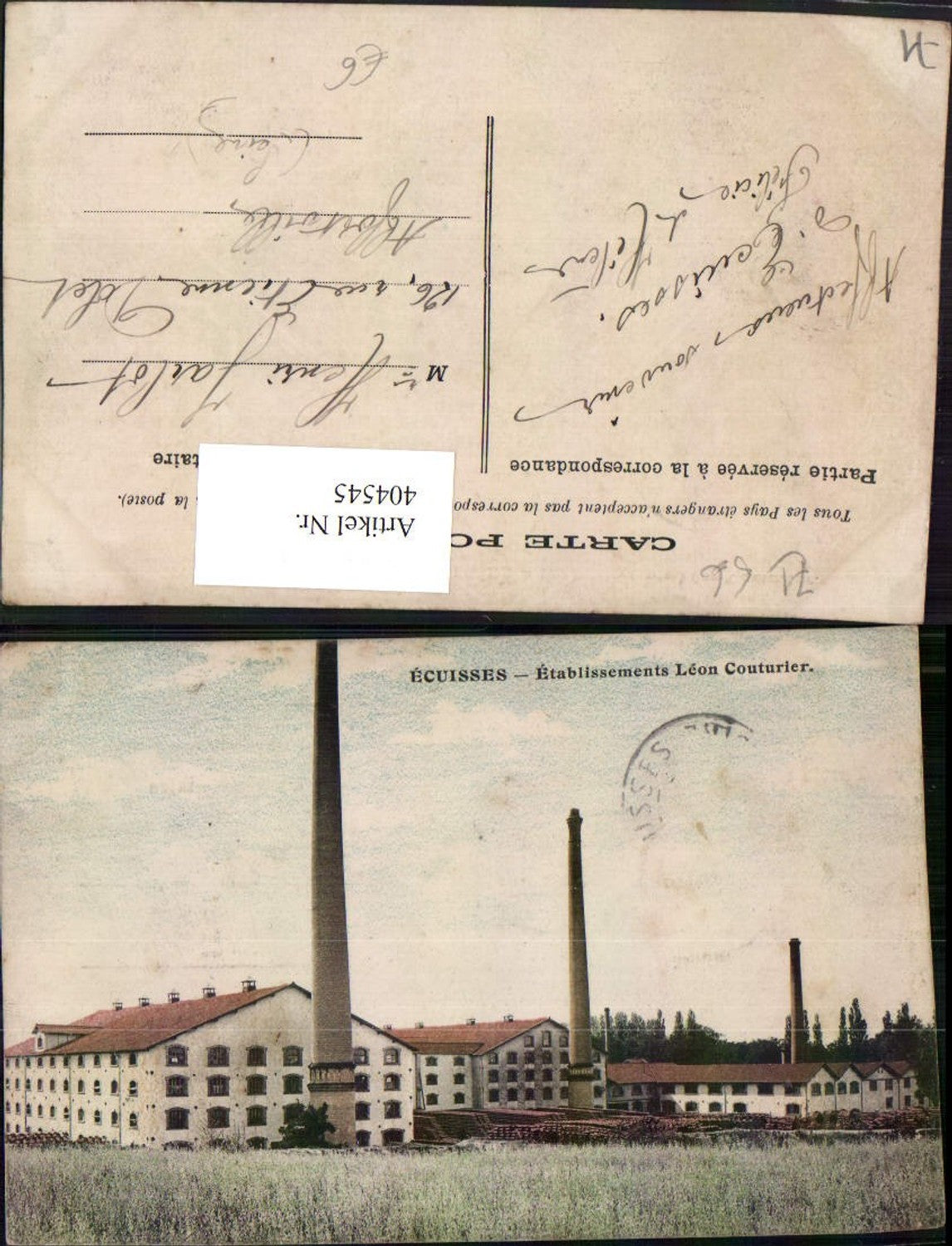 404545,Burgund Saone-et-Loire Ecuisses Etablissement Leon Couturier Fabrik
