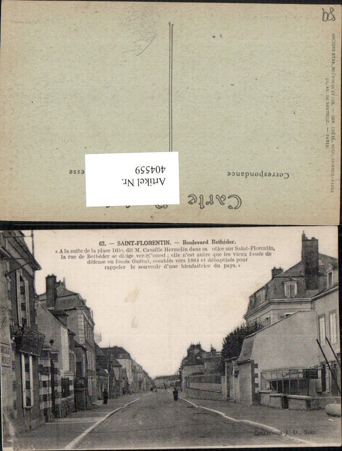 404559,Burgund Yonne Saint-Florentin Boulevard Betheder Straßenansicht